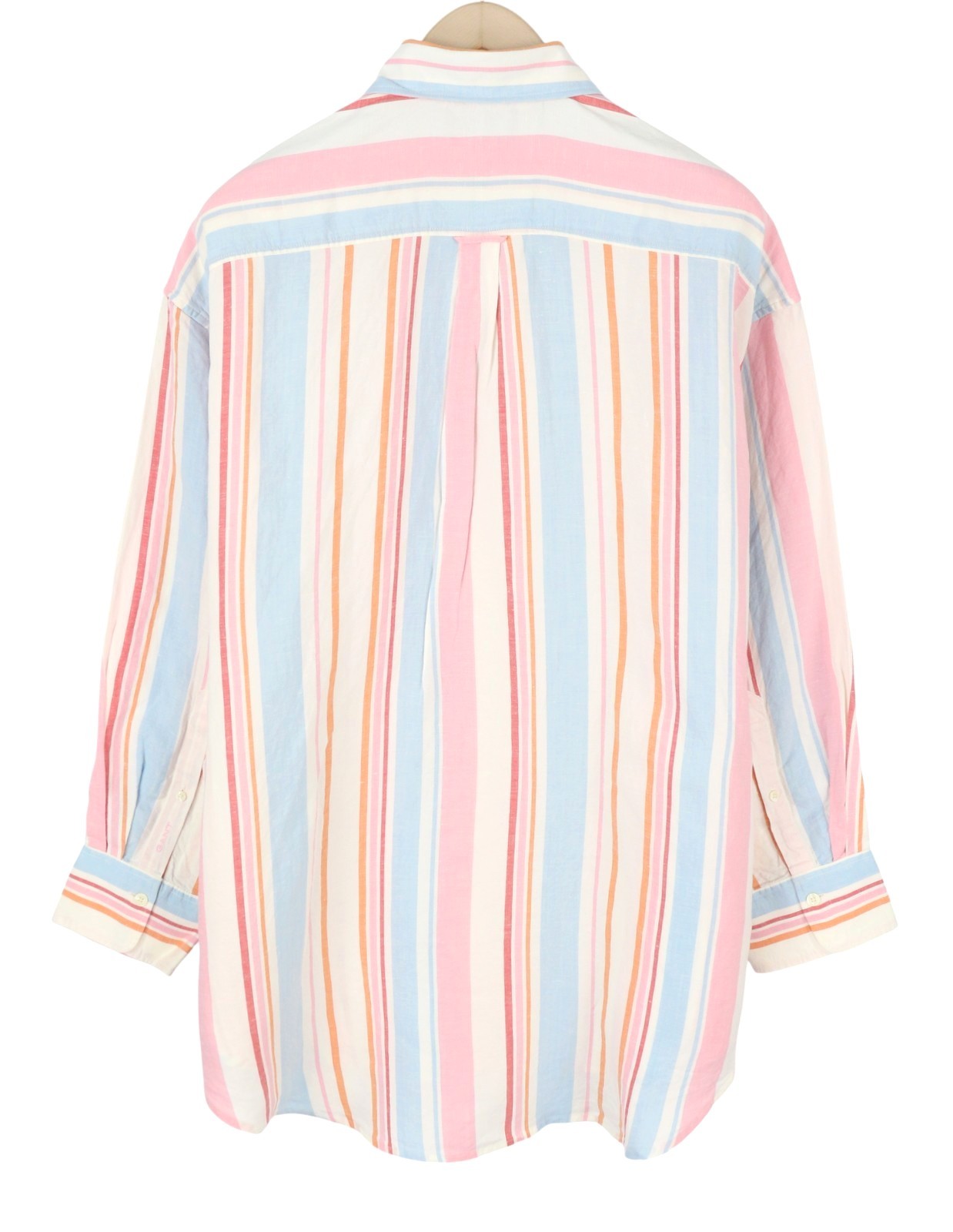 GANT OS Multistripe Women Shirt EU40 M Multicolor Button-Up Spread Linen Blend