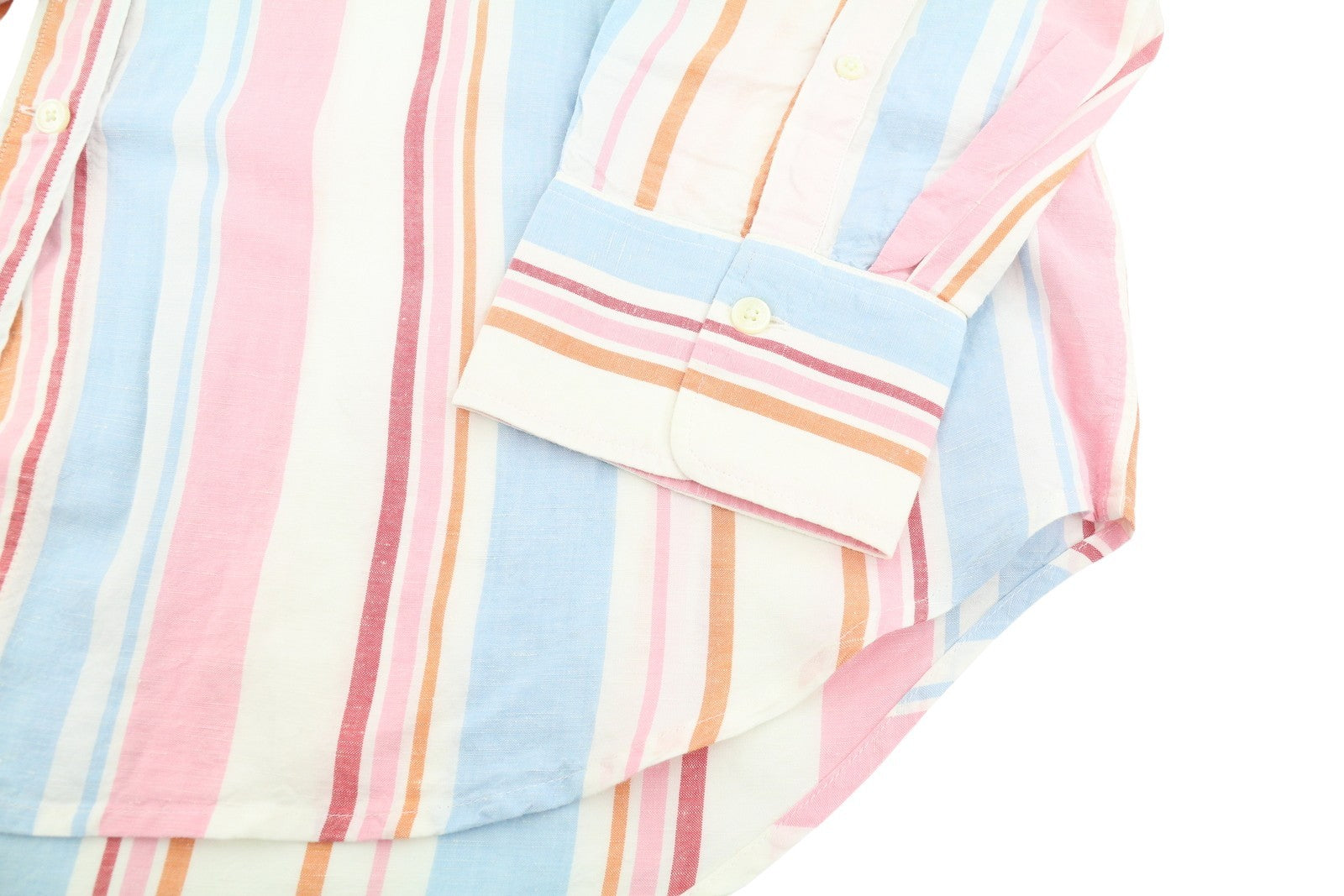 GANT OS Multistripe Women Shirt EU40 M Multicolor Button-Up Spread Linen Blend