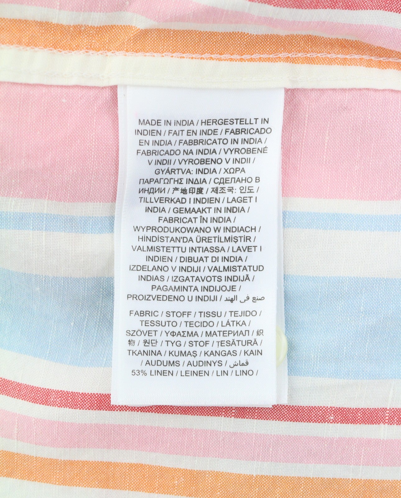 GANT OS Multistripe Women Shirt EU40 M Multicolor Button-Up Spread Linen Blend