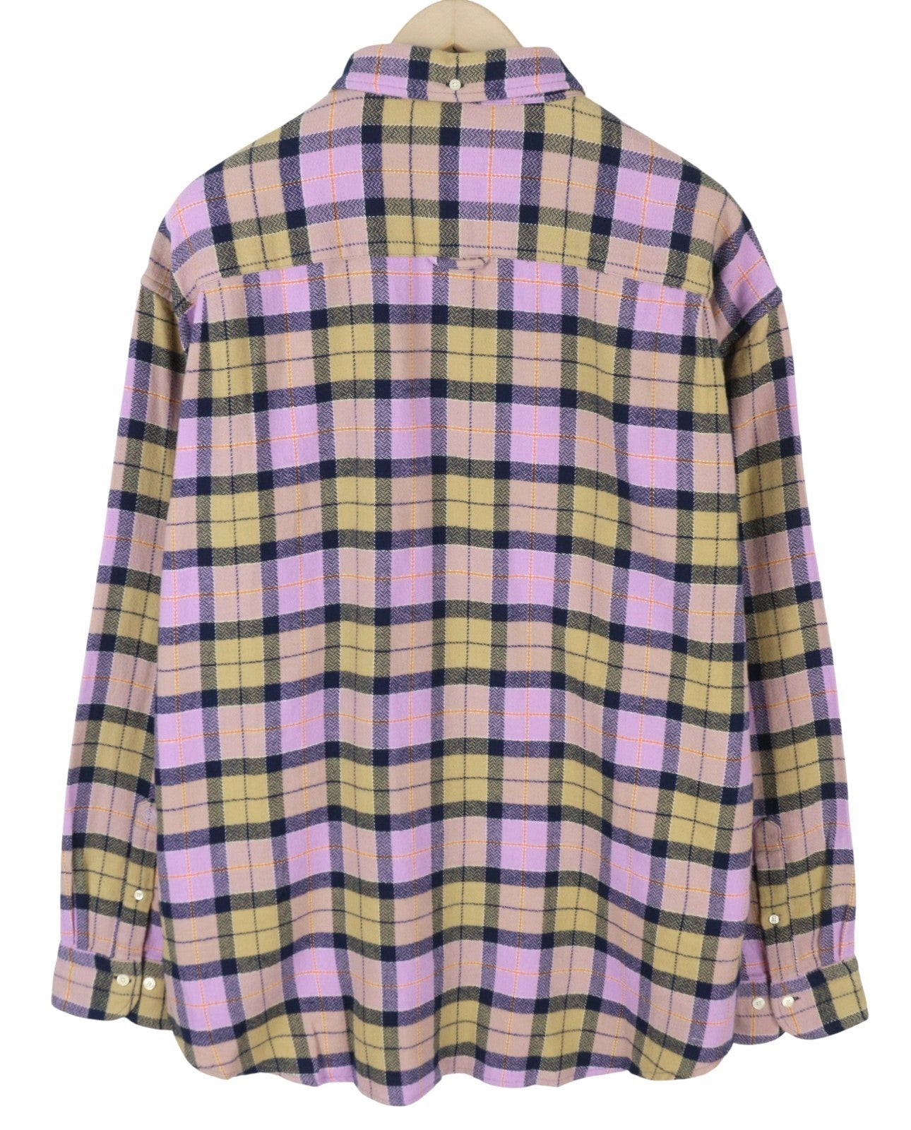 GANT Rel Texture Check Men Shirt XL Lilac Plaid Button-Up Pocket Casual