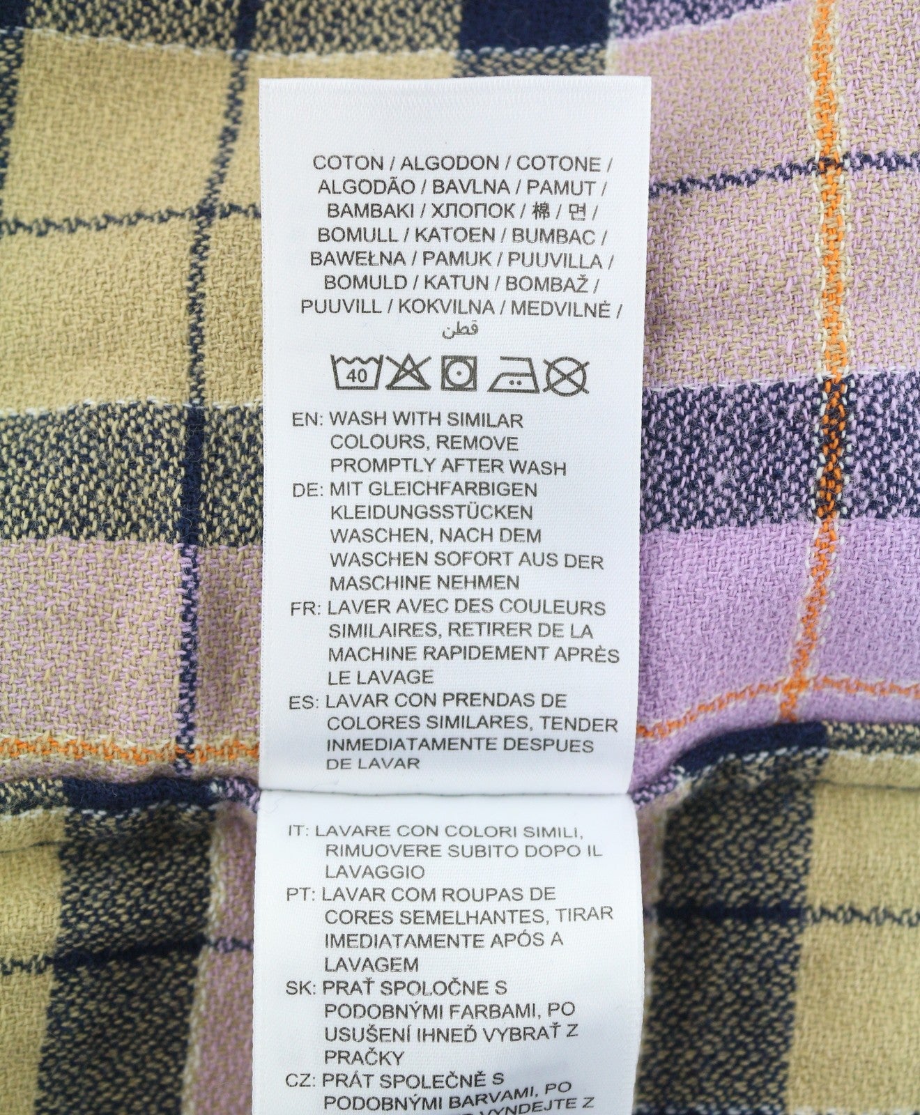 GANT Rel Texture Check Men Shirt XL Lilac Plaid Button-Up Pocket Casual