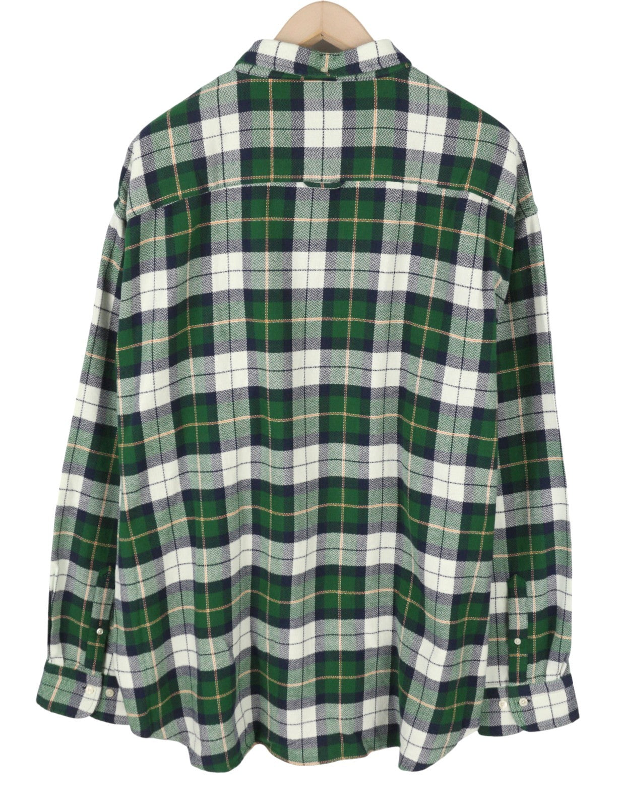 GANT Rel Texture Check Men Shirt 2XL Green Plaid Casual Button-Up Pocket