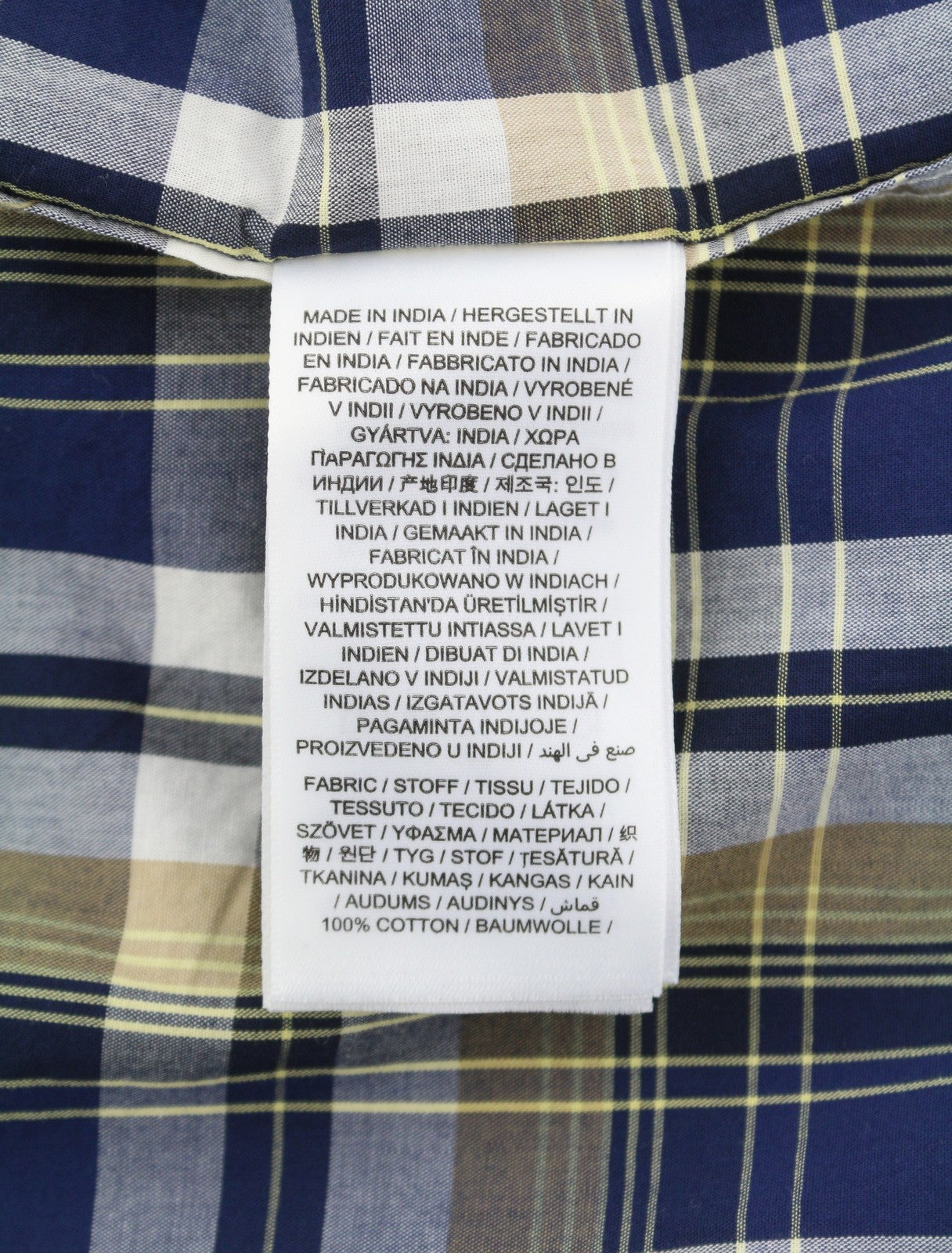 GANT Reg Washed Poplin Check Men Shirt L Beige Plaid Buttoned Casual Top