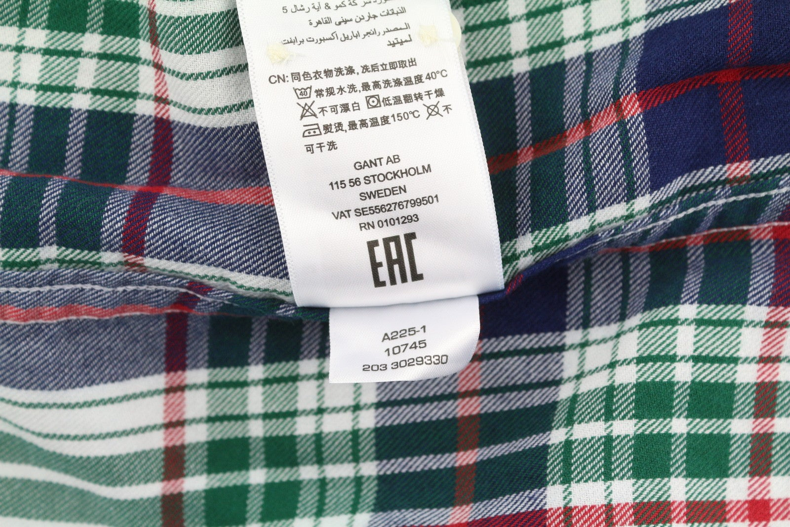 GANT Windblown Flannel Indigo Reg BD Men Shirt S Green Flannel Buttoned