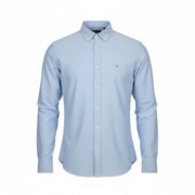 GANT Reg Jersey Pique Men Shirt M Blue Cotton Button-Down Casual Top