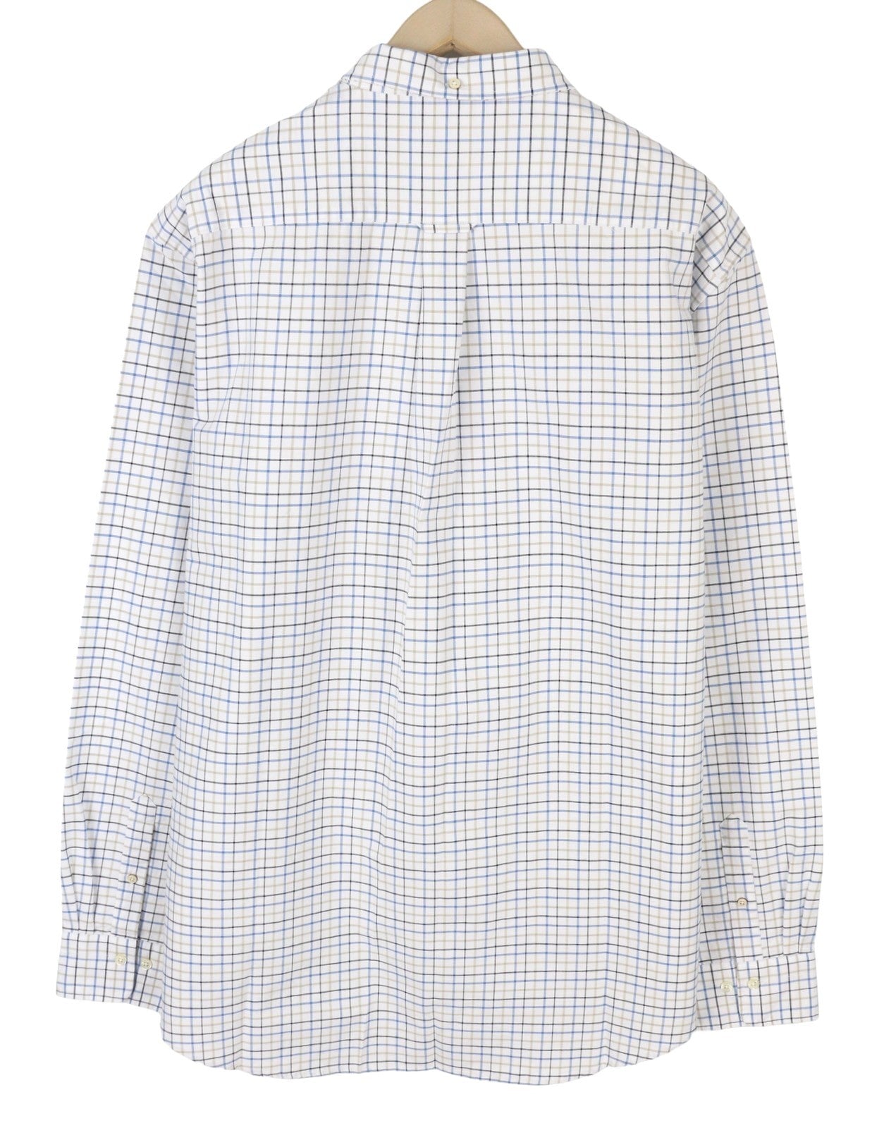 GANT The Beefy Oxford Check Reg BD Men Shirt 2XL Blue Plaid Pocket Casual