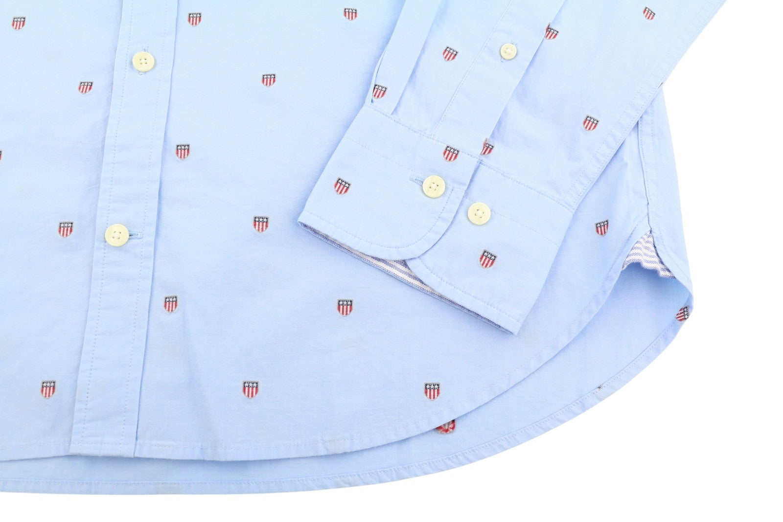 GANT Reg UT Shield Fil Coupe BD Men Shirt M Blue Logo Button-Up Casual