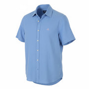 GANT GMT Dyed Linen Slim BD SS Men Shirt XL Blue Linen Short Sleeve Casual