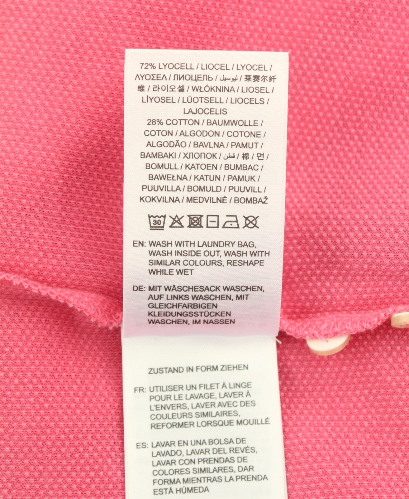 GANT Rope Icon SS Pique Women T-Shirt L Rose Embroidered Polo Casual Top
