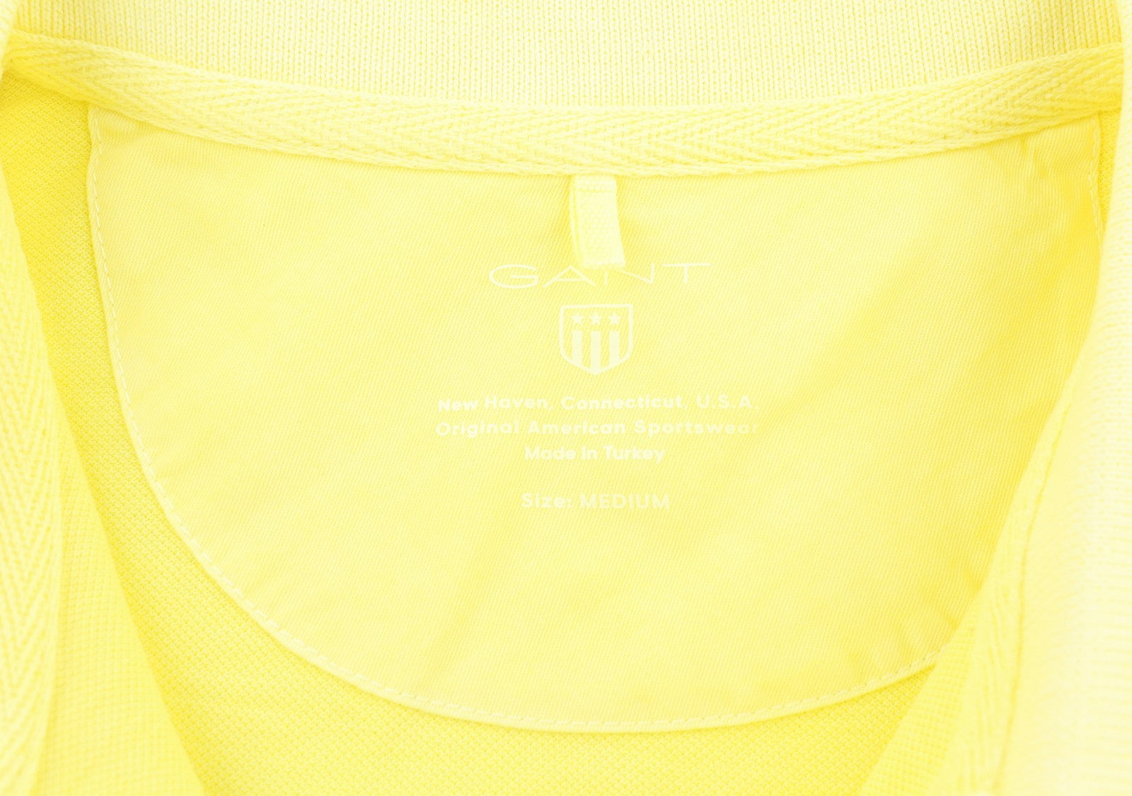 GANT Sunbleached SS Pique Women T-Shirt M Lemon Faded Polo Casual Top