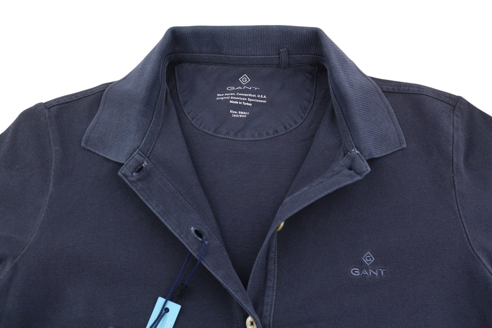 GANT Sunfaded SS Polo Pique Women T-Shirt S Blue Logo Polo Casual Top