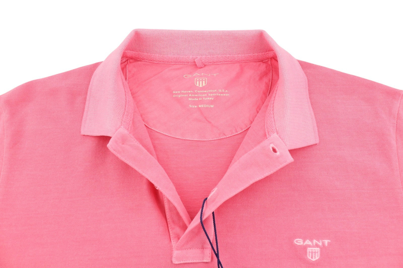 GANT Sunbleached Pique SS Rugger Men Polos M Pink Faded Polo Casual Top