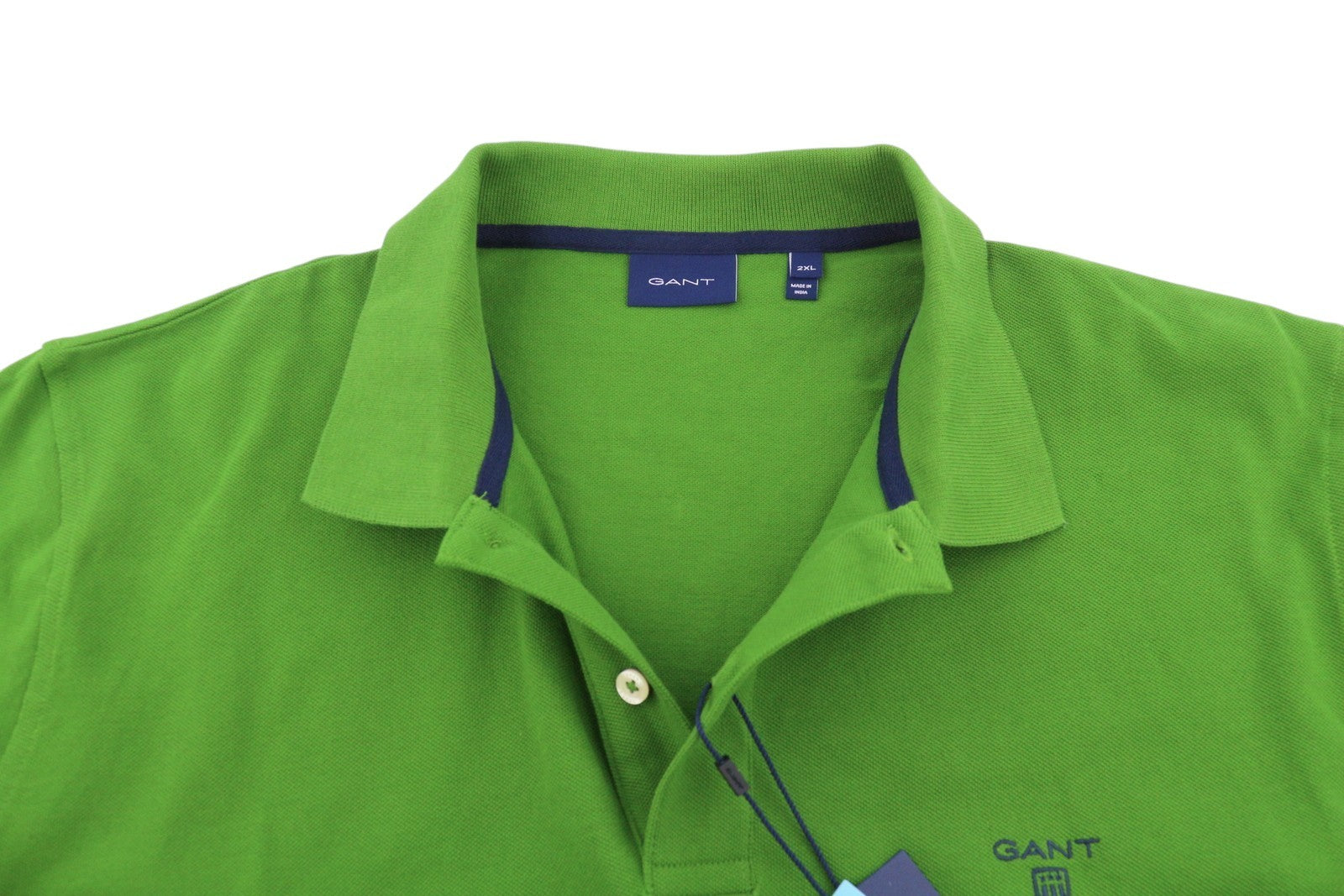 GANT Summer Pique SS Rugger Men Polos 2XL Green Cotton Logo Polo Casual