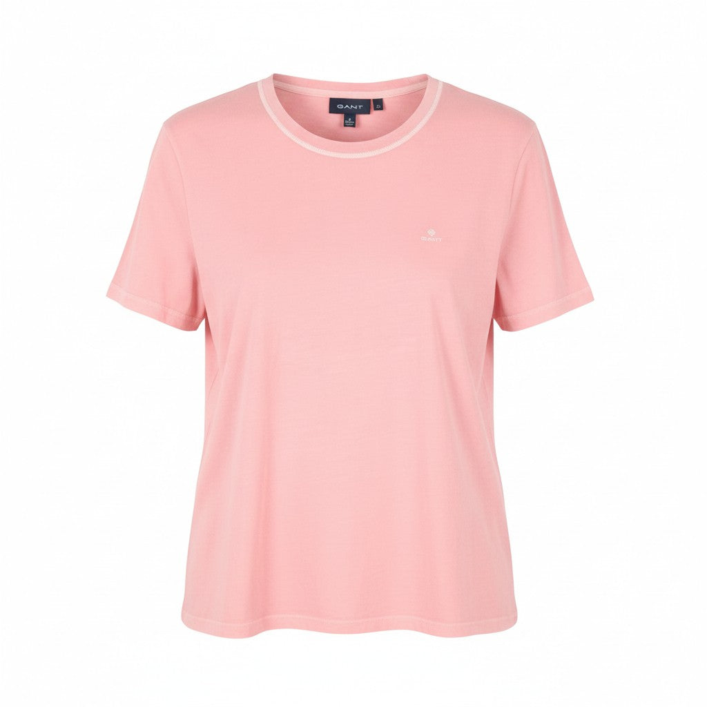 GANT Sunfaded C-Neck SS Men T-Shirt 2XL Pink Cotton Casual Crew Tee