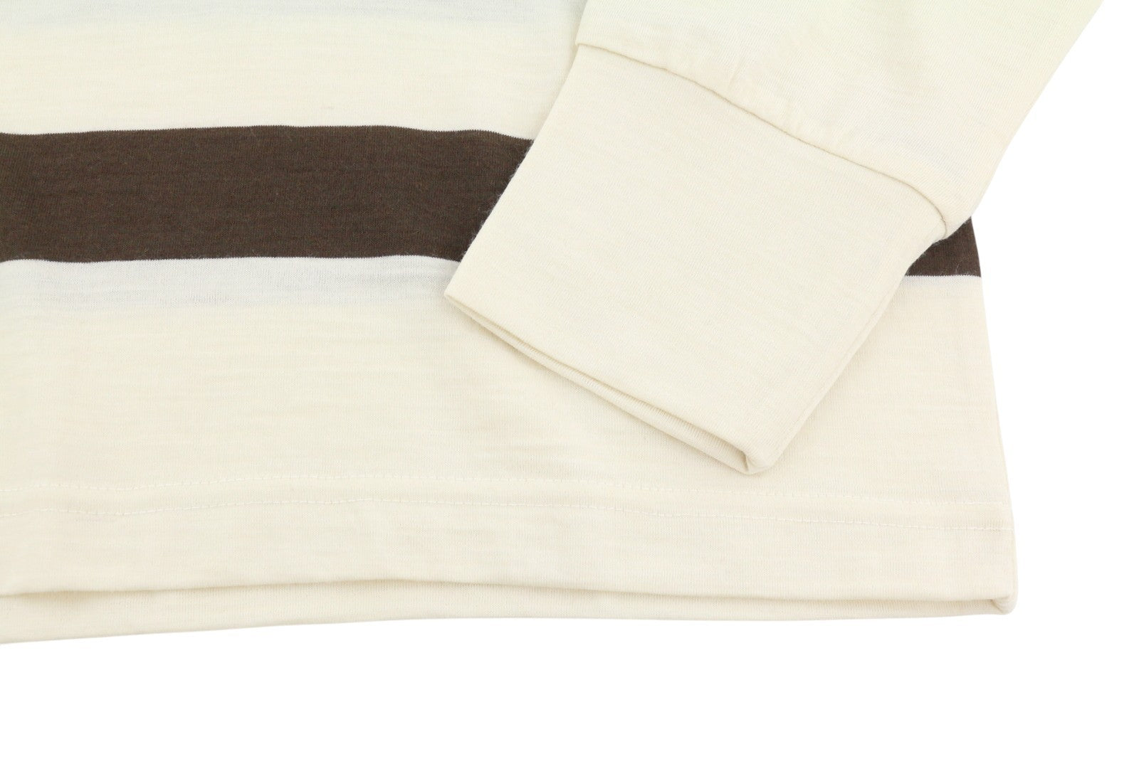 GANT Wool Jersey Men T-Shirt 2XL Cream Front Logo Tricot Long Sleeve