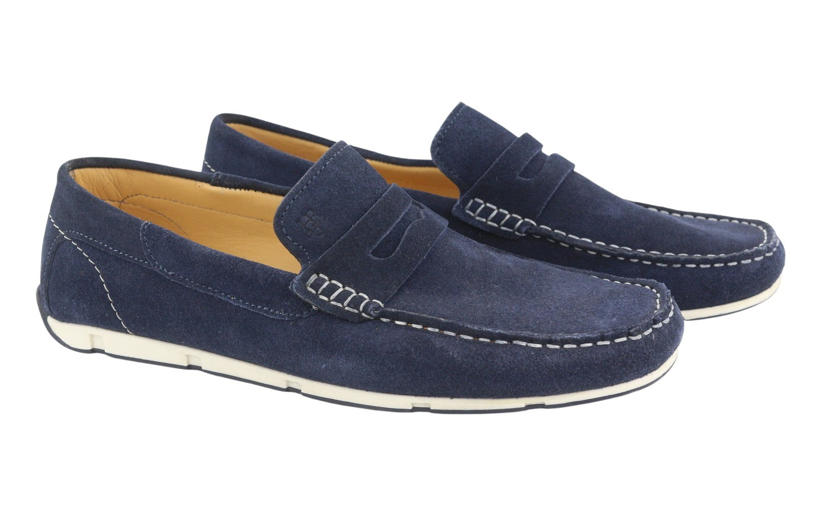 HARMONT & BLAINE Men Casual Shoes EU44 Dark Blue Suede Leather Moccasins