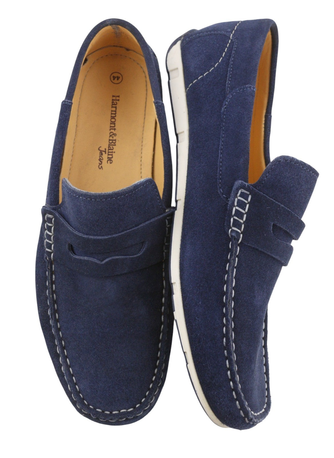 HARMONT & BLAINE Men Casual Shoes EU44 Dark Blue Suede Leather Moccasins