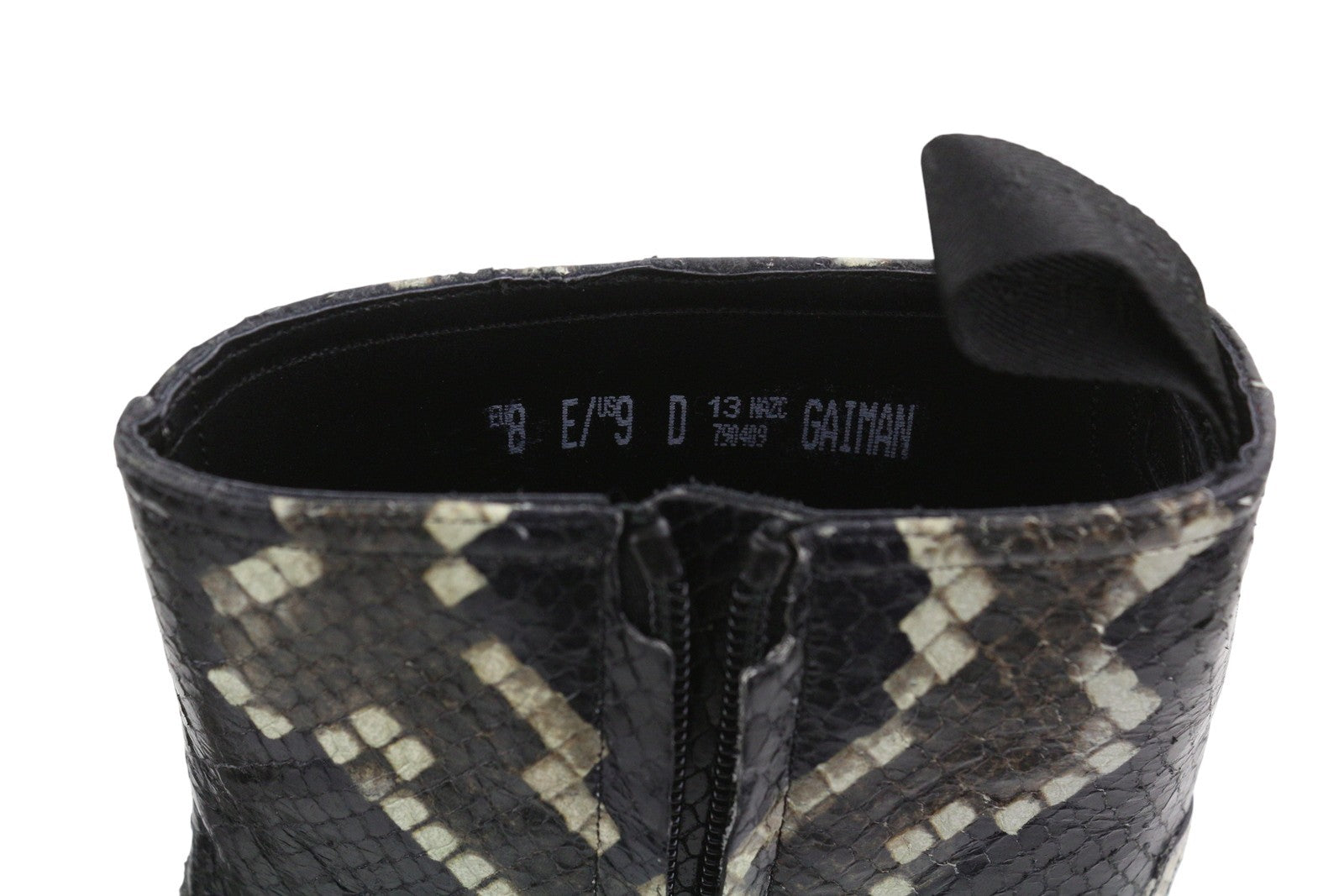 BALLY Gaiman Men Boots EU42.5 Black Snake Embossed Goatskin Cowboy RRP1299
