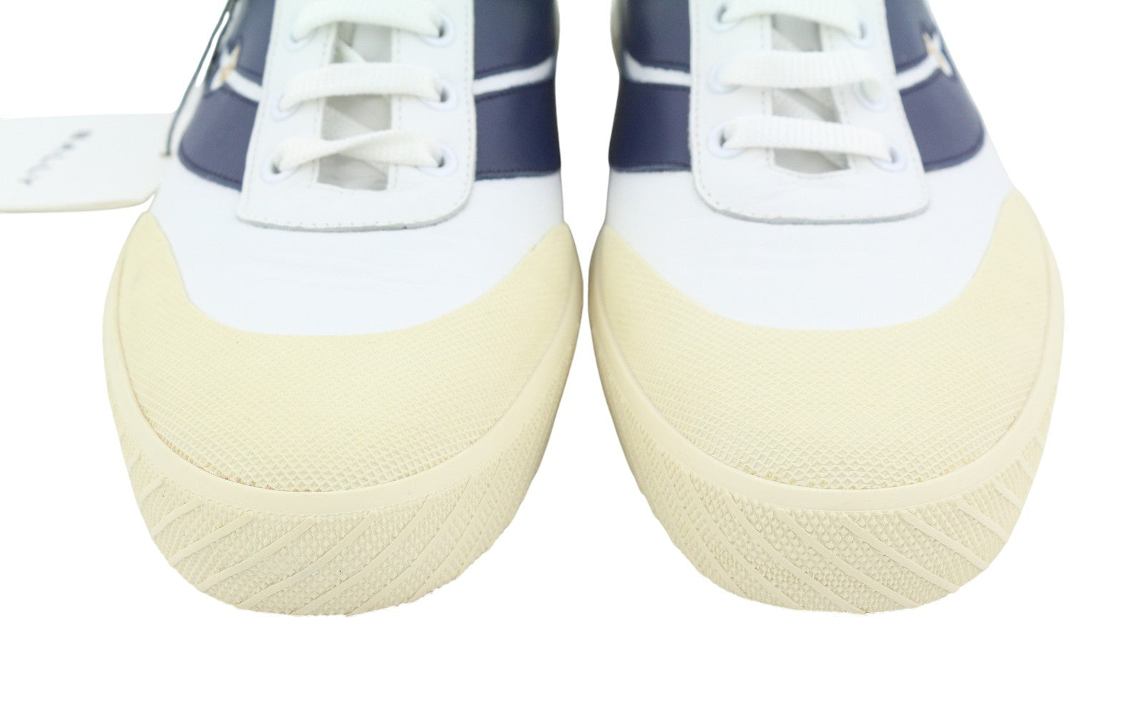 BALLY Shennon Women Sneakers EU41 White Calfskin Leather Blue Lace Low Top