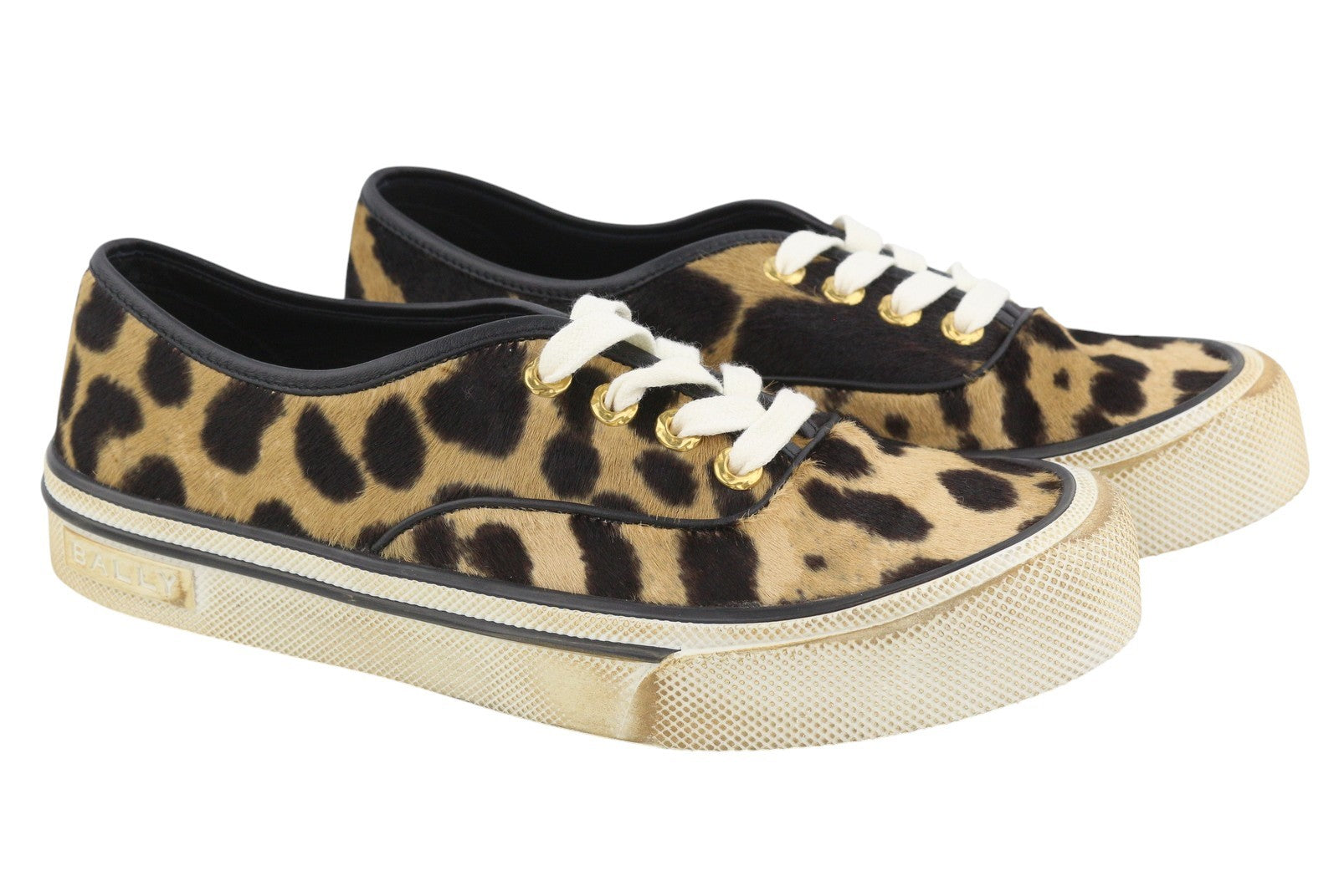 BALLY Lyder-Pyl-W Women Sneakers EU40 Brown Calf Hair Leather Low Top RRP749