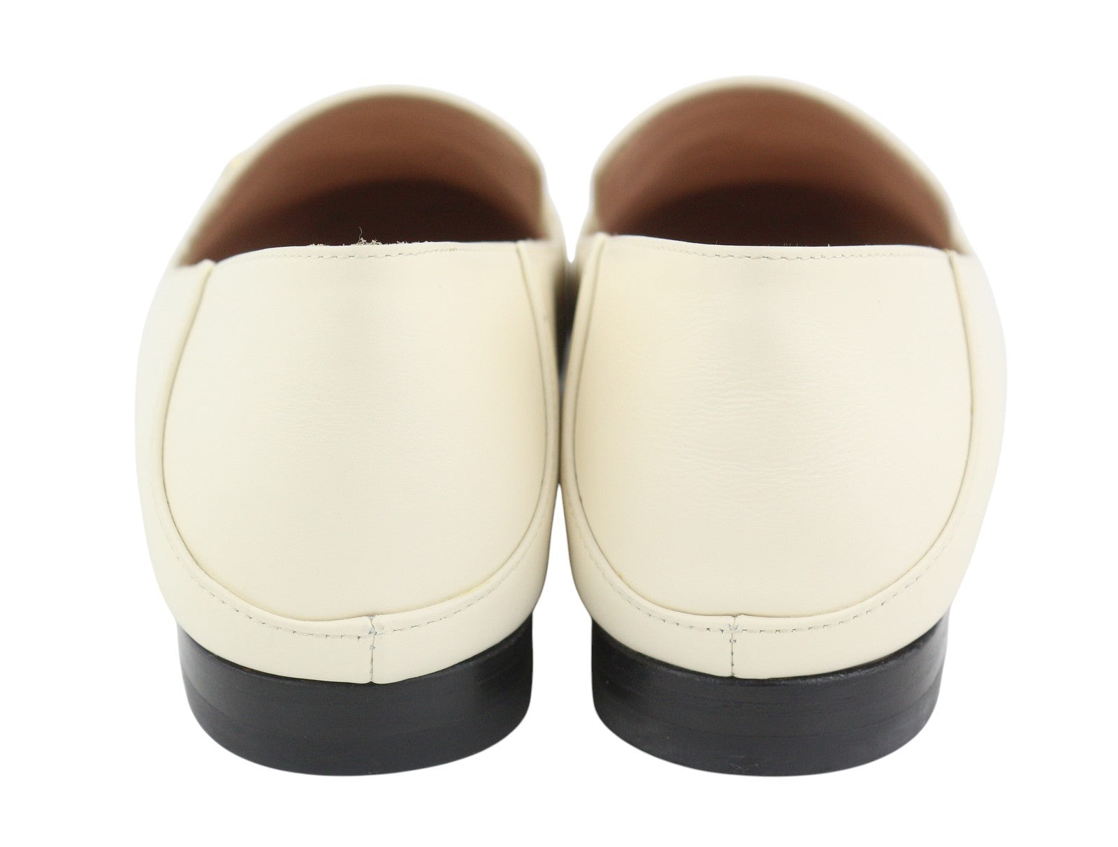 BALLY Ellah Women Flats EU36.5 Milky Leather Gold Tone Detail Loafers RRP699
