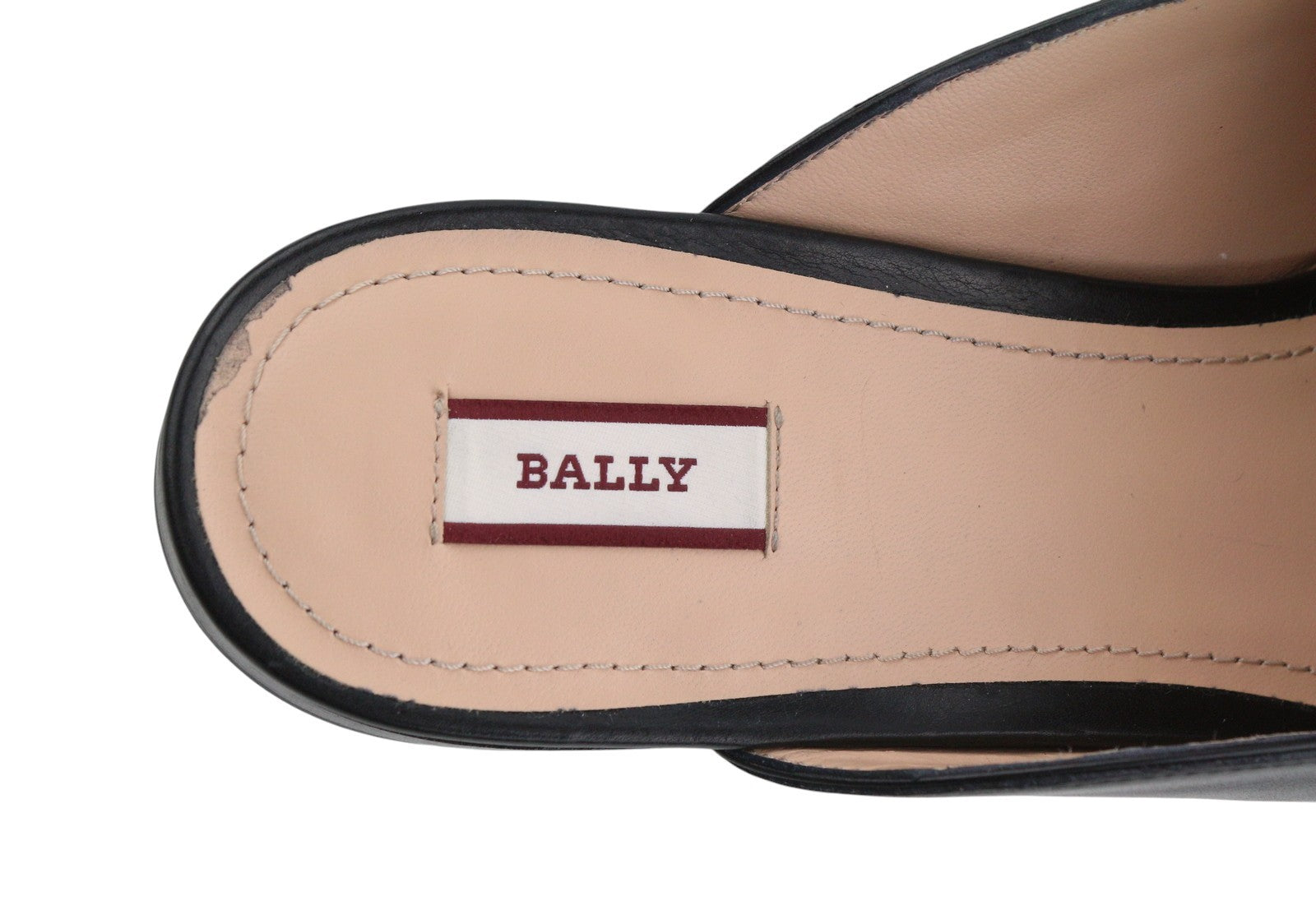 BALLY Janesse Women Flats EU40 Black Calfskin Leather Studded Mule Clogs RRP499