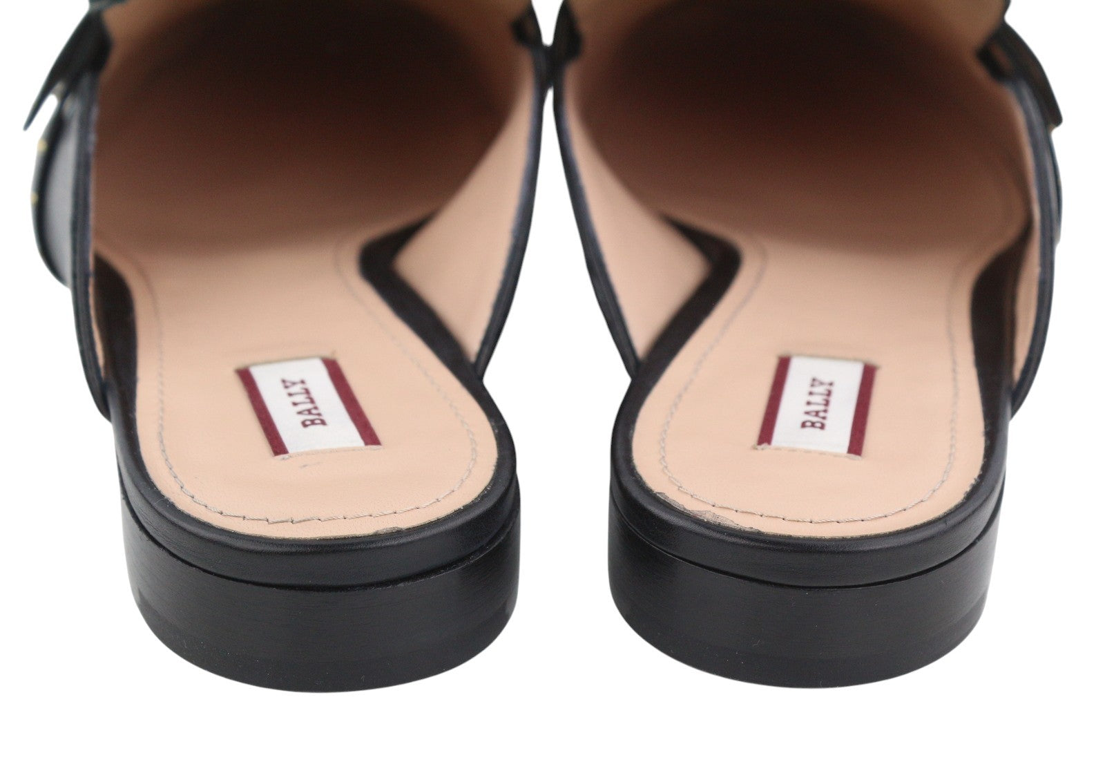 BALLY Janesse Women Flats EU40 Black Calfskin Leather Studded Mule Clogs RRP499