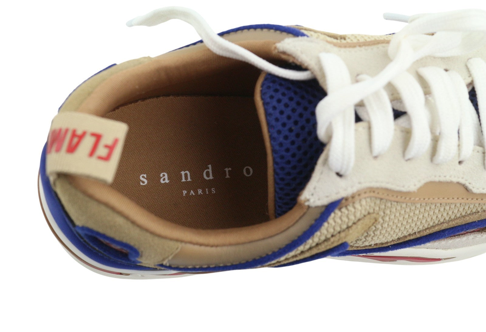 SANDRO Flame Women Sneakers EU35 Sable Calfskin Leather Lace Low Top RRP225