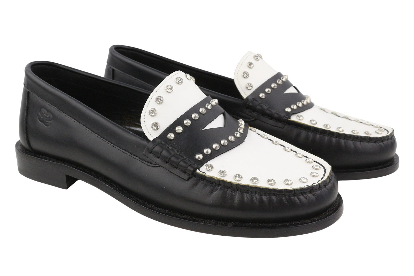 SANDRO Lypsee Women Shoes EU40 Leather Rhinestone Round Toe Loafers RRP325
