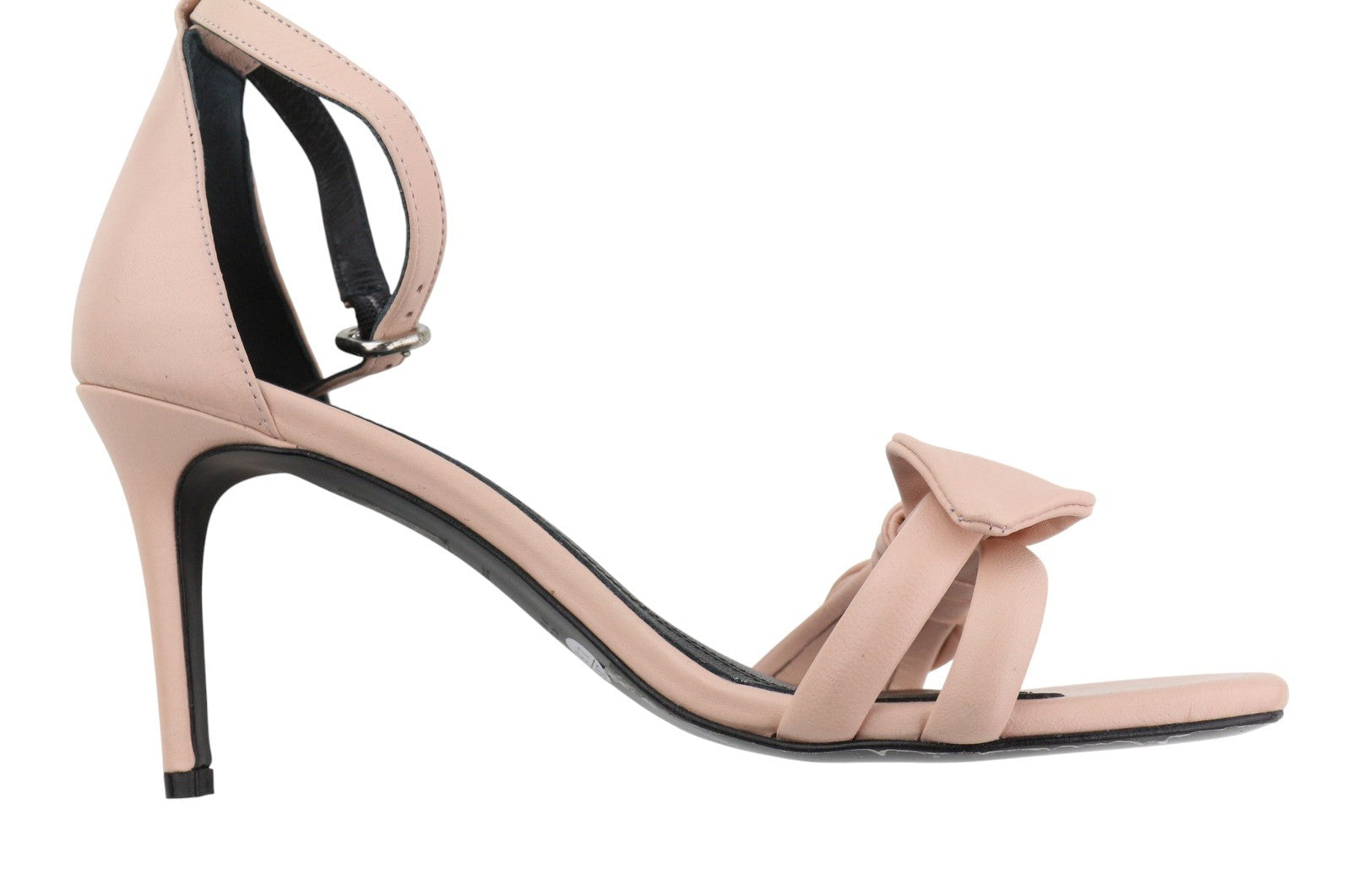 CLAUDIE PIERLOT Alea Women Heel EU39 Pink Goat Leather Bow Strap Sandals RRP289