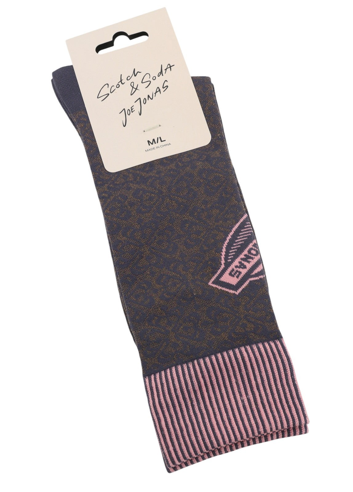 SCOTCH & SODA x Joe Jonas Women Socks EU40/44 Pattern Knit Logo Unisex