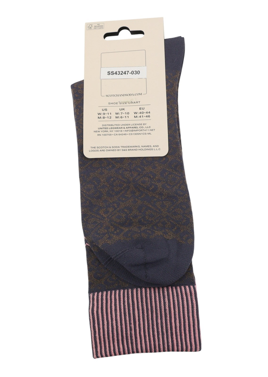 SCOTCH & SODA x Joe Jonas Women Socks EU40/44 Pattern Knit Logo Unisex