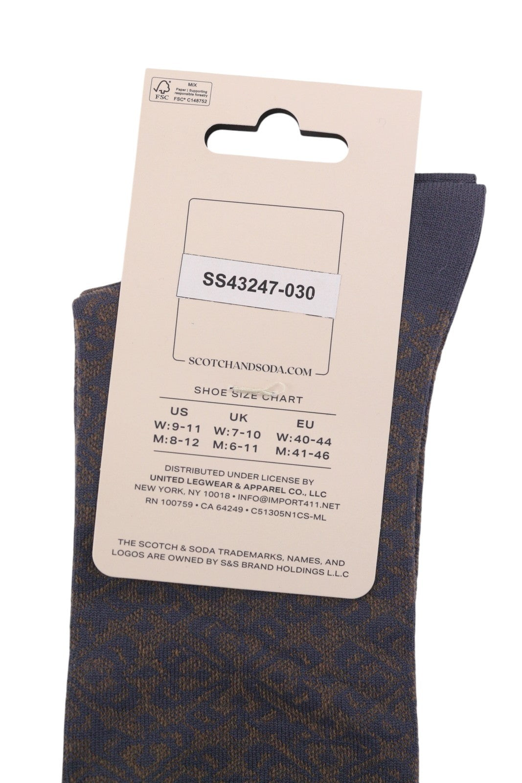 SCOTCH & SODA x Joe Jonas Women Socks EU40/44 Pattern Knit Logo Unisex