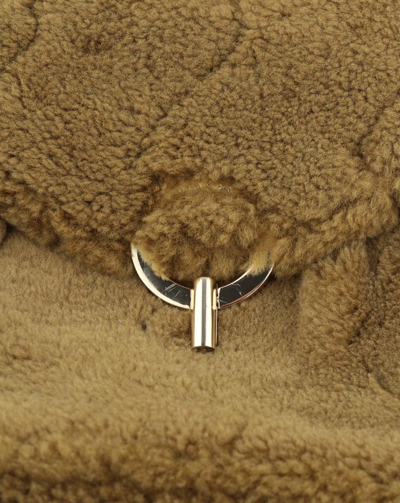 SANDRO Big Yza Curly Women Bag OS Camel Shearling Chain Shoulder RRP475