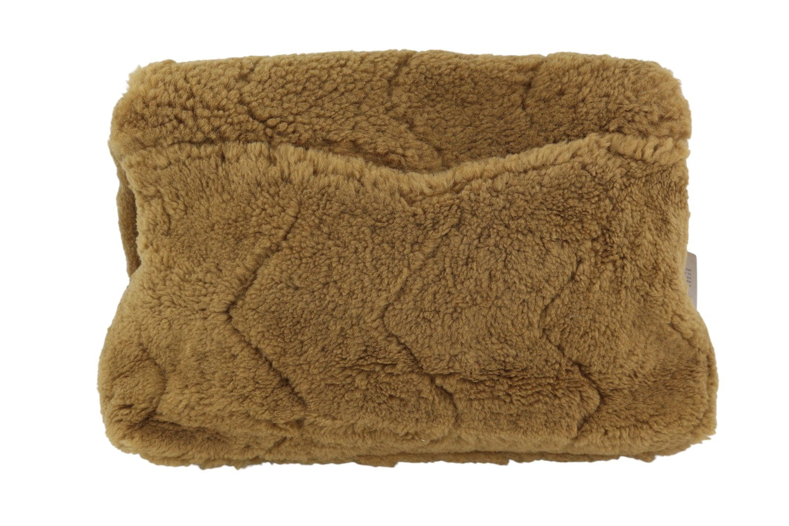 SANDRO Big Yza Curly Women Bag OS Camel Shearling Chain Shoulder RRP475