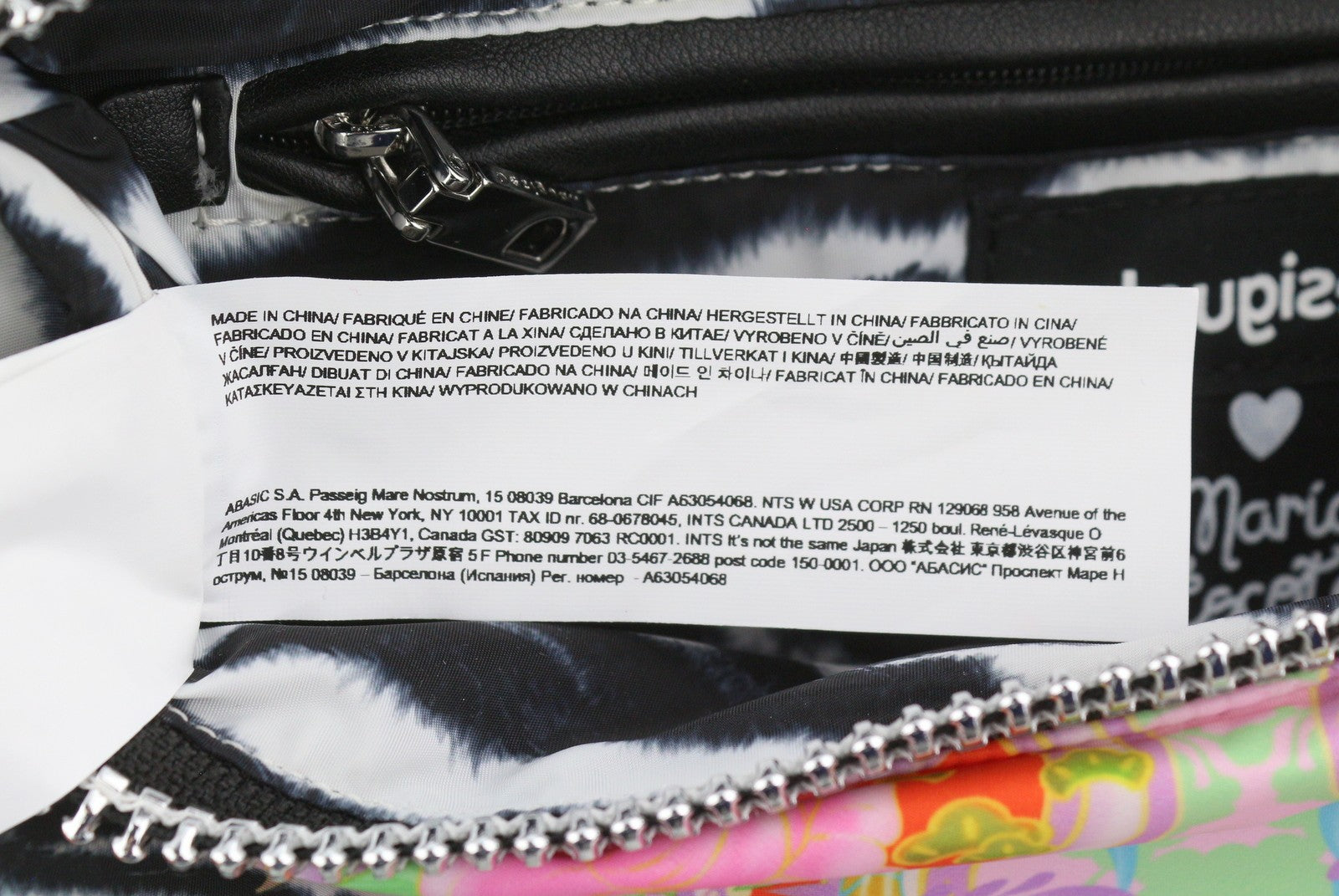 DESIGUAL x Maria Escote Zebra Sling Women Bag OS Colourful Half-Moon Shape