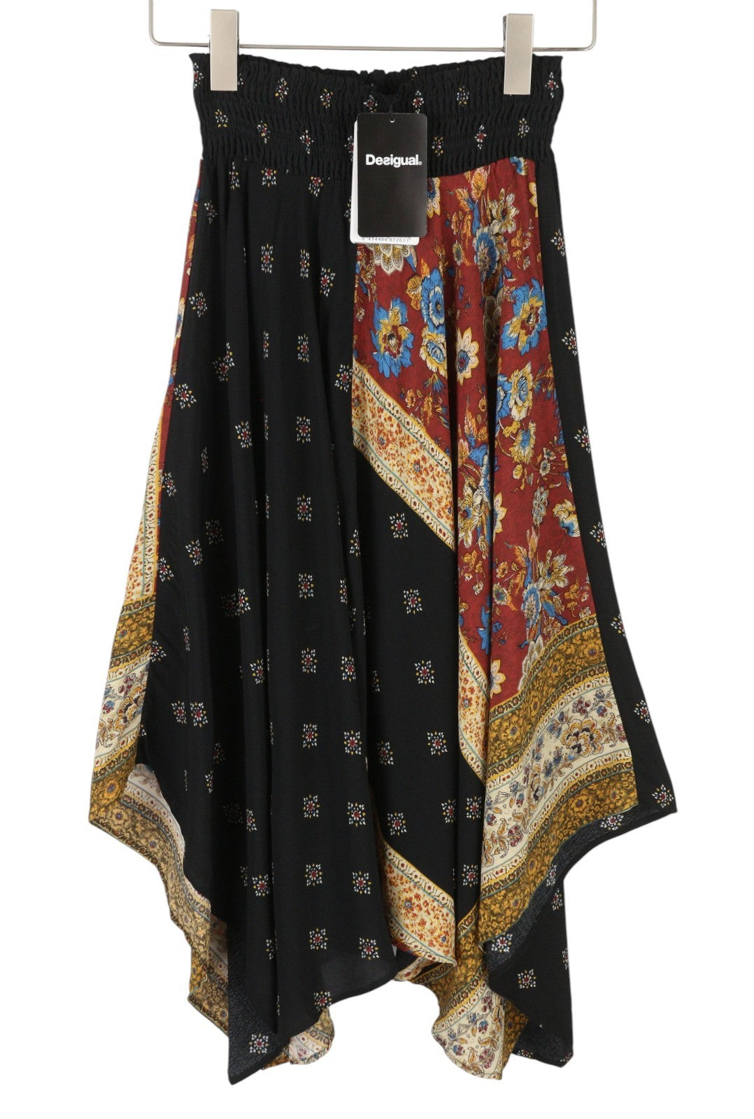 DESIGUAL Blunt Women Skirt S Multicoloured Asymmetric Pattern Midi