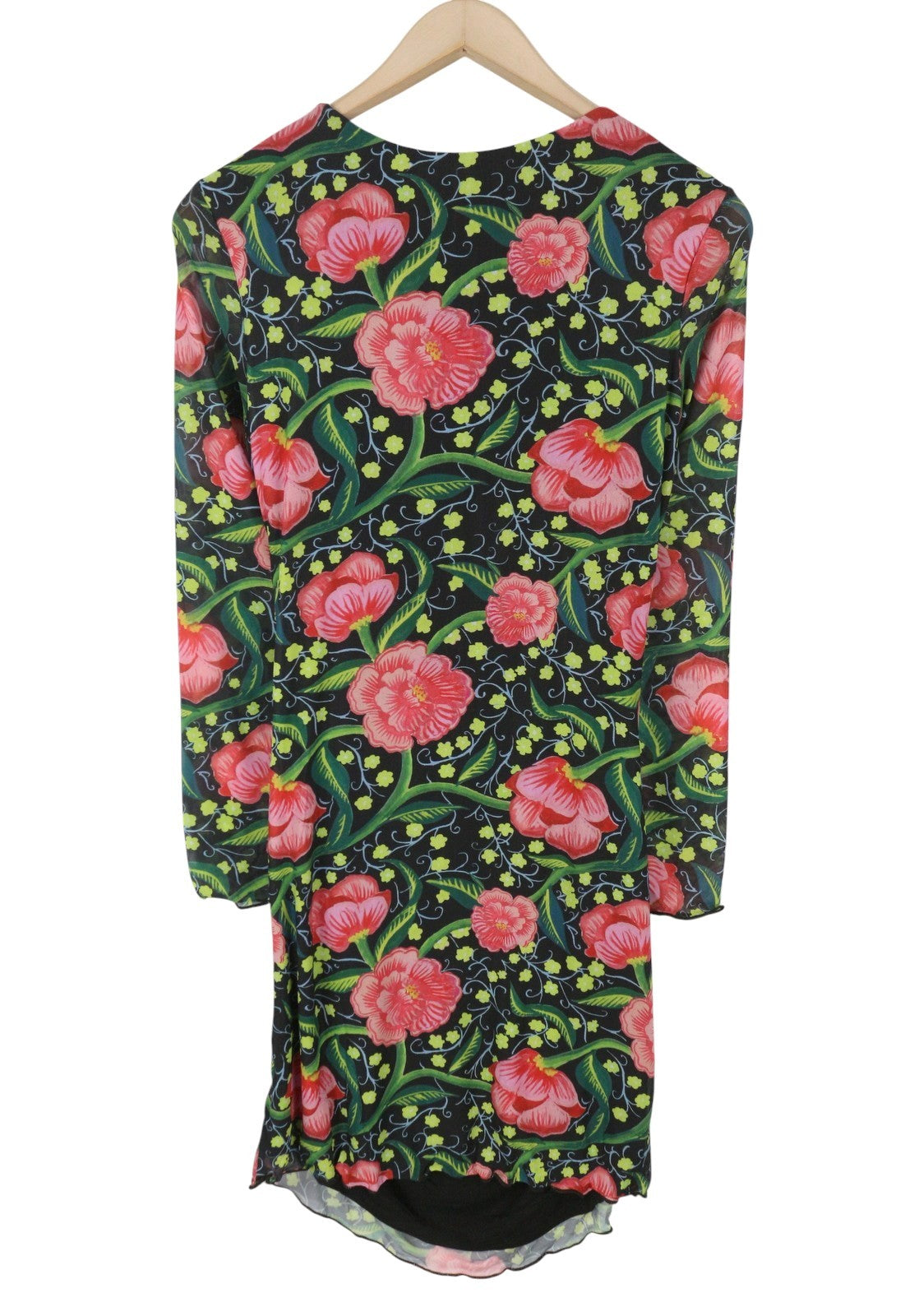 DESIGUAL Roiane Women Dress M Flower Print Slim Fit Lined Knee-Length
