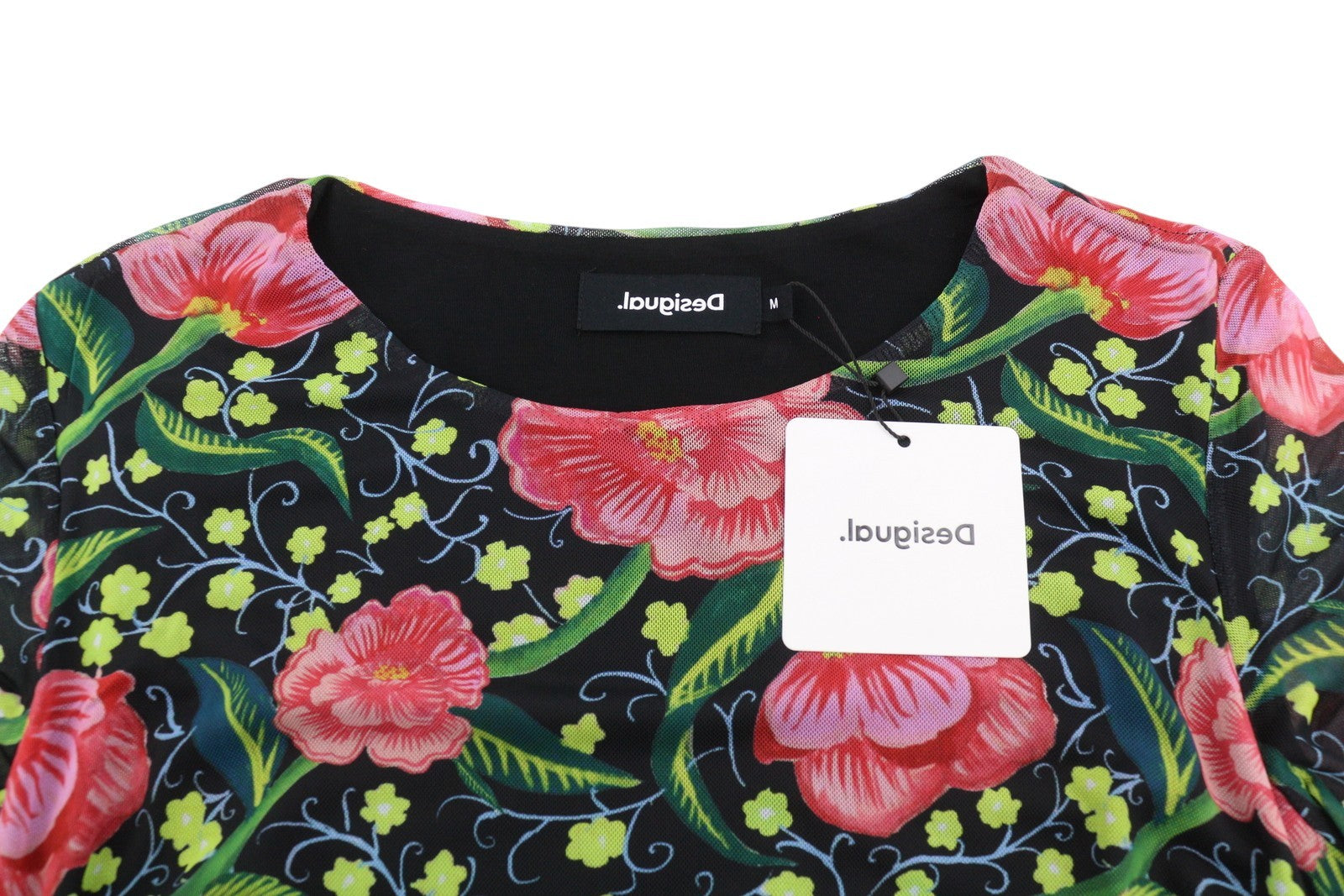 DESIGUAL Roiane Women Dress M Floral Motif Slim Fit Lined Knee Length