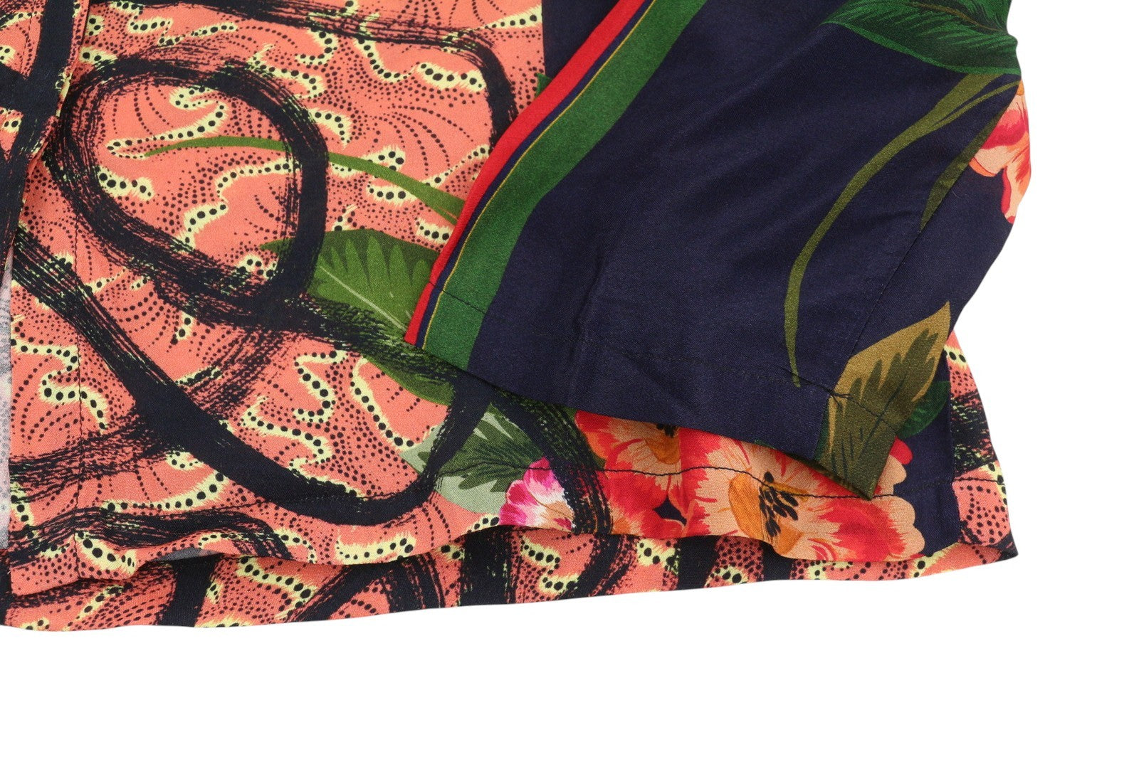 DESIGUAL Jenica Women Blouse L Colourful Ethnic Print Button 3/4 Roll Sleeve