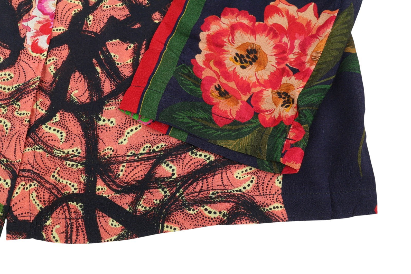 DESIGUAL Jenica Women Blouse 2XL Colourful Ethnic Button Roll Up 3/4 Sleeve