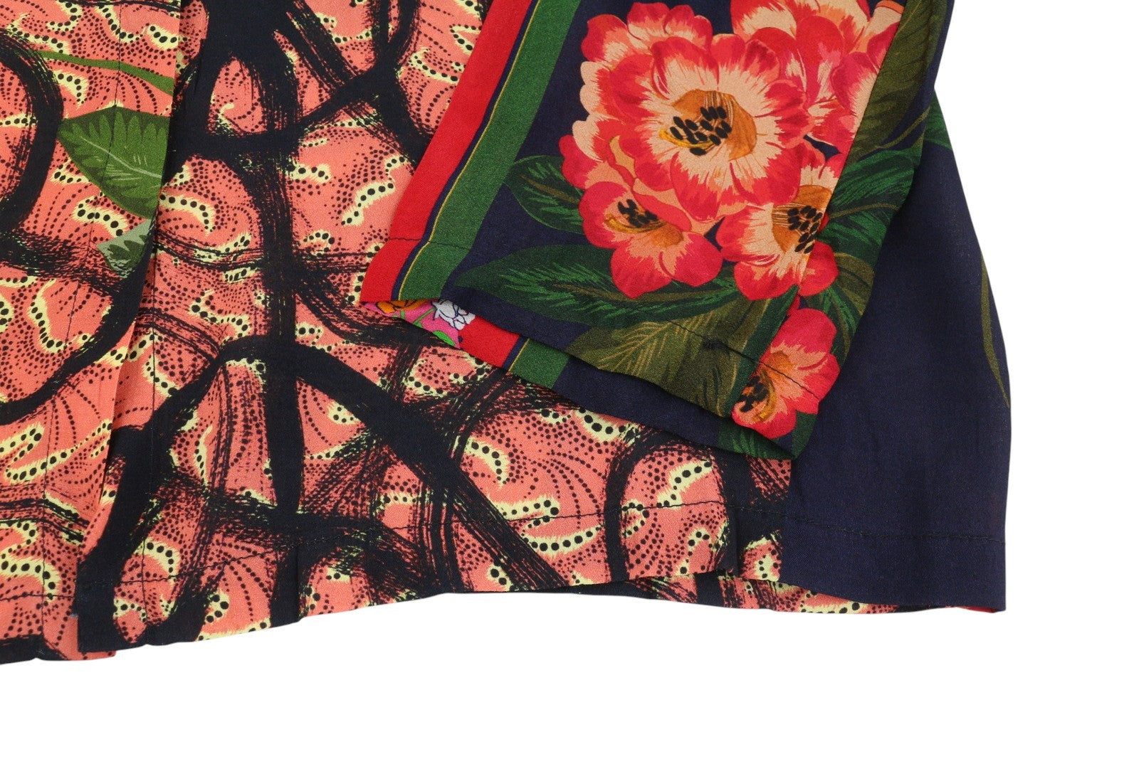 DESIGUAL Jenica Women Blouse XL Colourful Ethnic Print Roll-Up 3/4 Sleeve