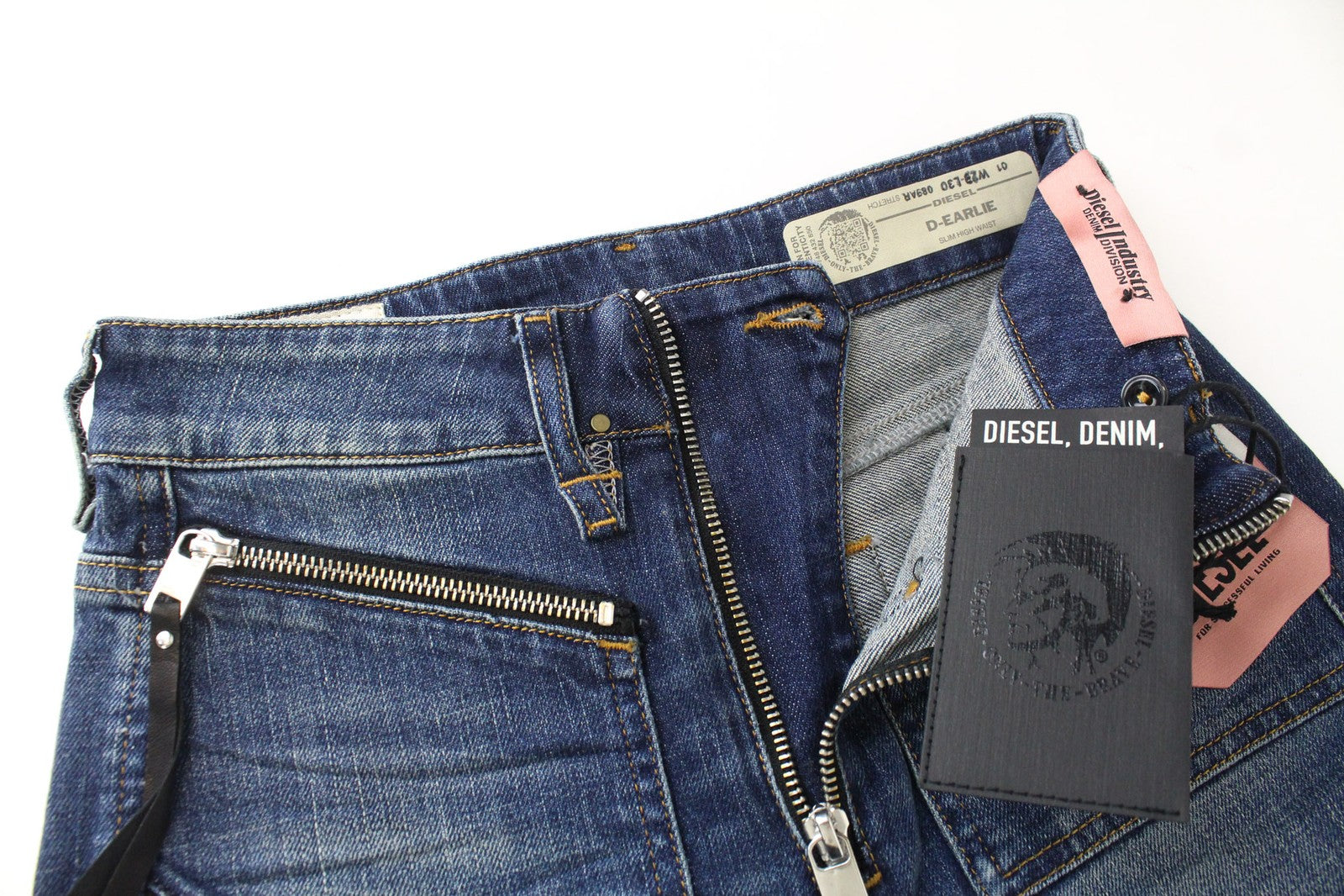 DIESEL D-Earlie 089AR Women Jeans W23/L30 Slim Cropped Blue Cotton Stretch