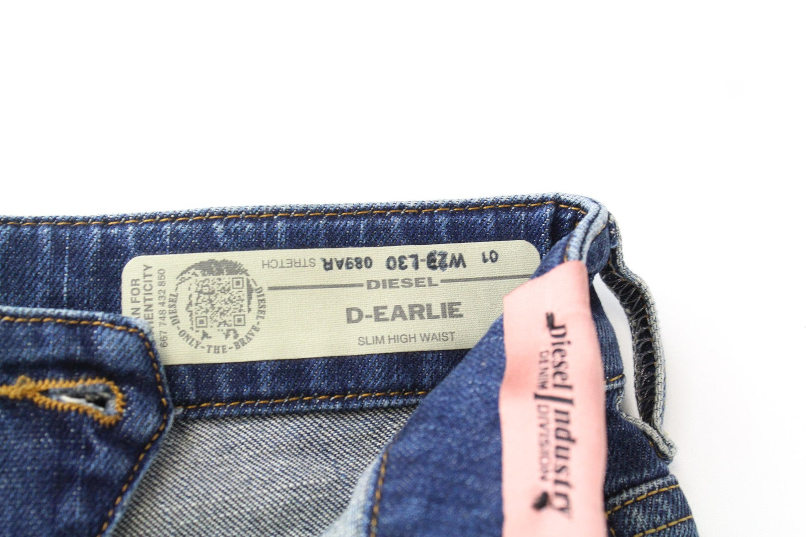 DIESEL D-Earlie 089AR Women Jeans W23/L30 Slim Cropped Blue Cotton Stretch