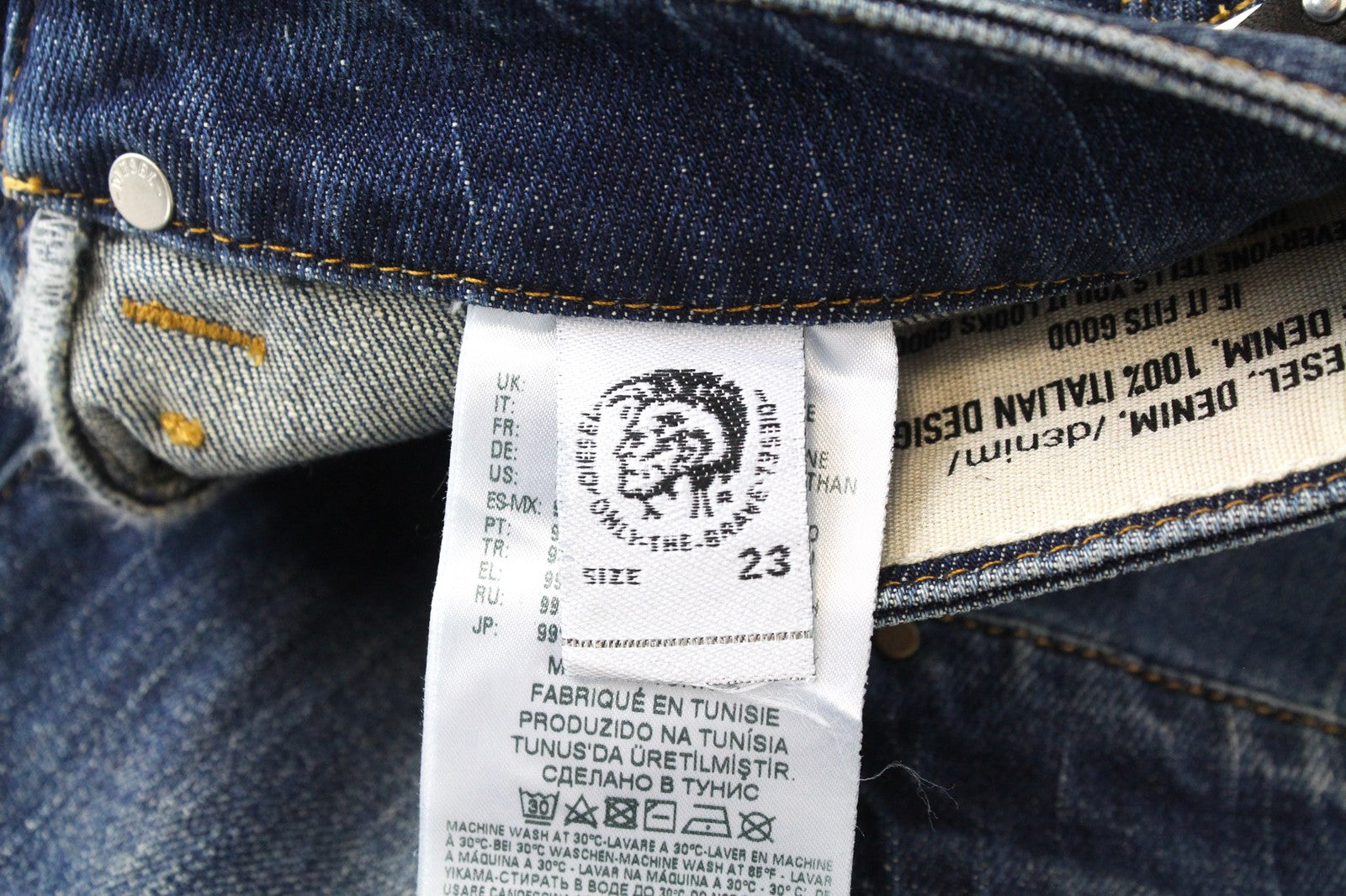 DIESEL D-Earlie 089AR Women Jeans W23/L30 Slim Cropped Blue Cotton Stretch