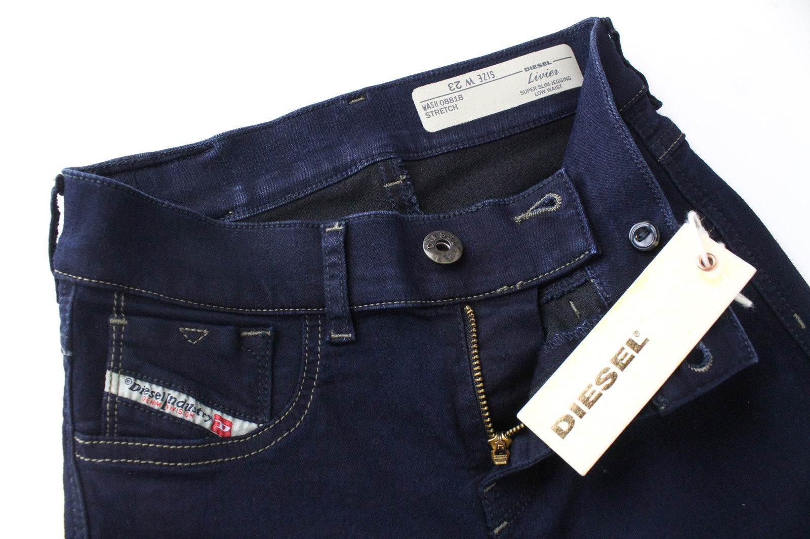 DIESEL Livier 0881B Women Jeans W23 Super Slim Fit Blue Jegging Stretch