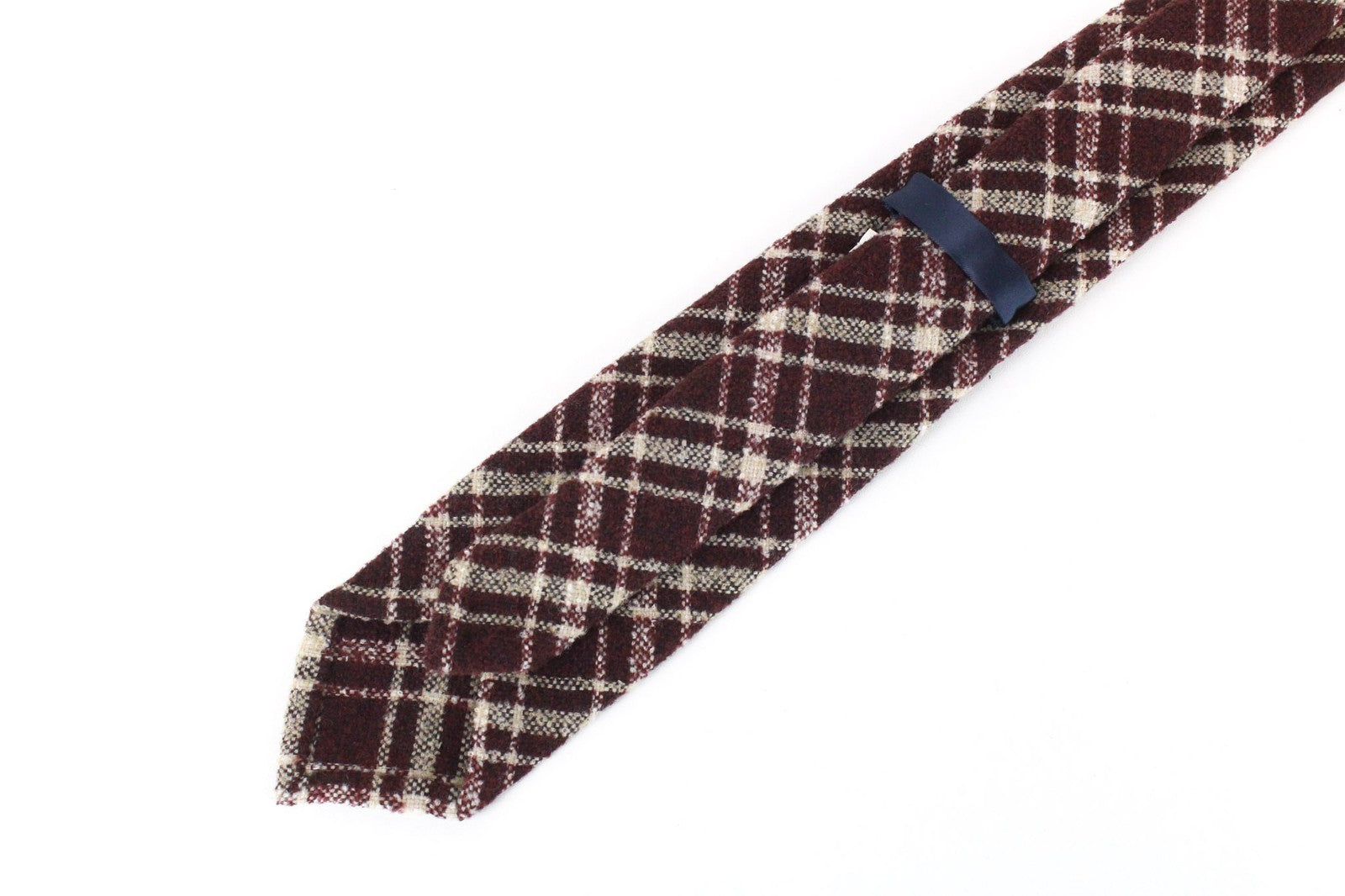 SUITSUPPLY Men Tie 150 x 8 cm Wine Red Formal Knit Plaid Check Wool Pointed-End