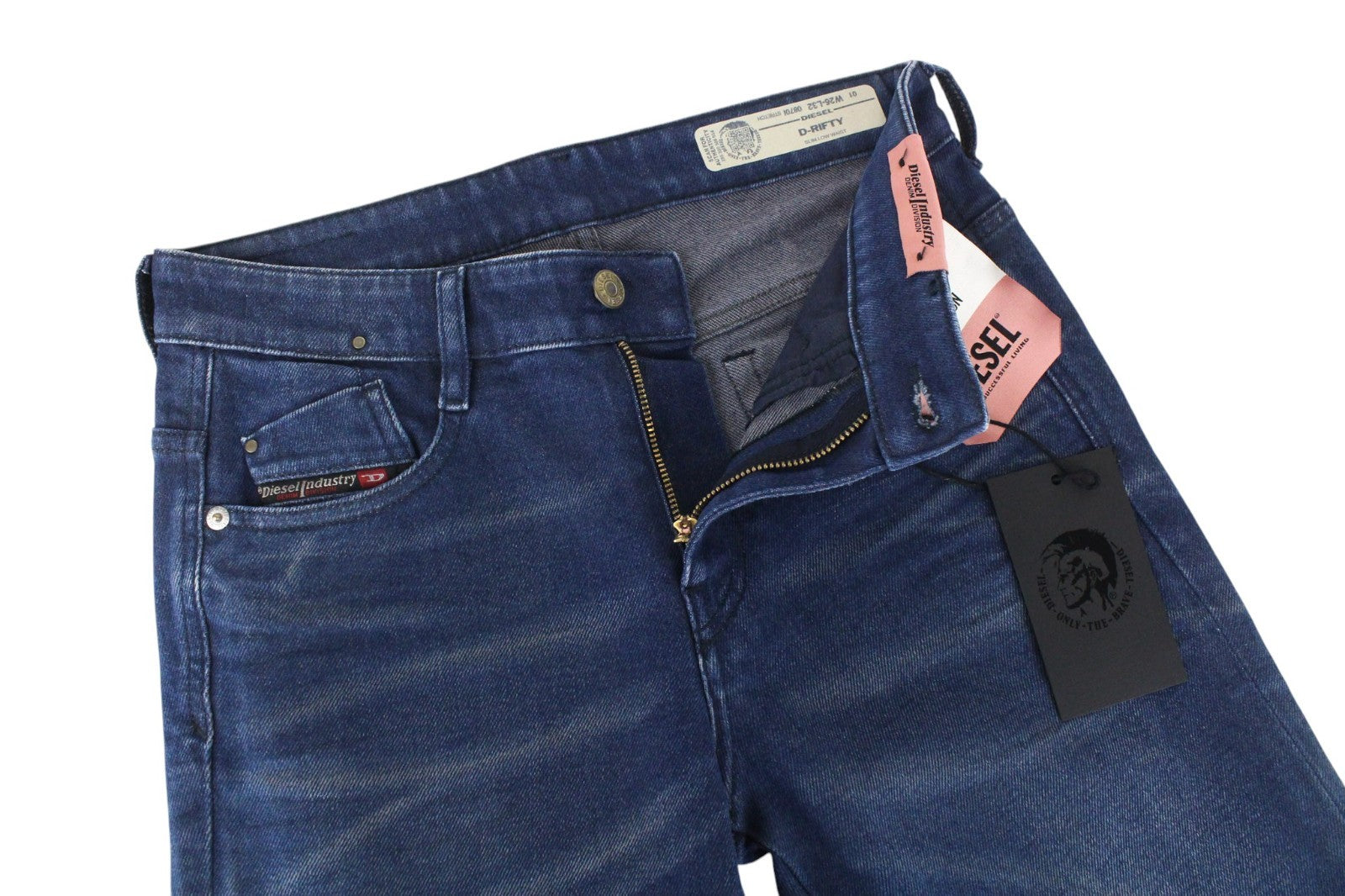 DIESEL D-Rifty 0870I Women Jeans W26/L32 Blue Slim Stretch Low Waist Zip-Fly