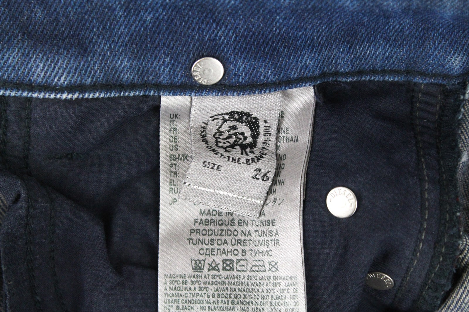 DIESEL D-Rifty 0870I Women Jeans W26/L32 Blue Slim Stretch Low Waist Zip-Fly