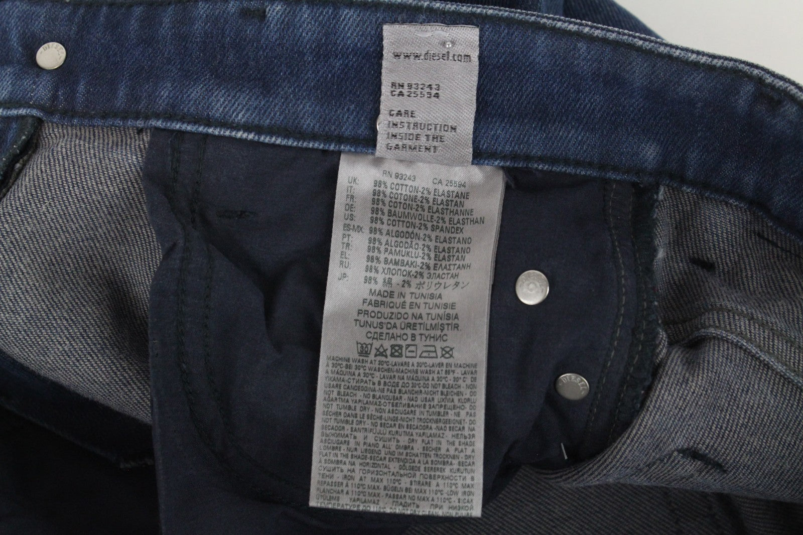 DIESEL D-Rifty 0870I Women Jeans W26/L32 Blue Slim Stretch Low Waist Zip-Fly